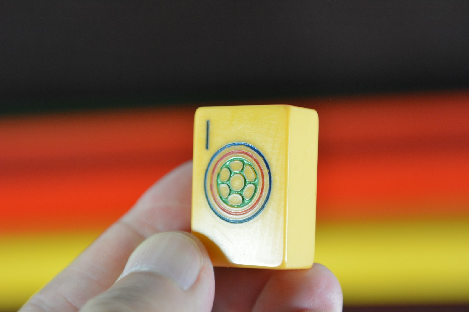 Fine OLD 156 Tile Chinese Mahjong Game Bakelite Butterscotch Mah Jongg Rack Case