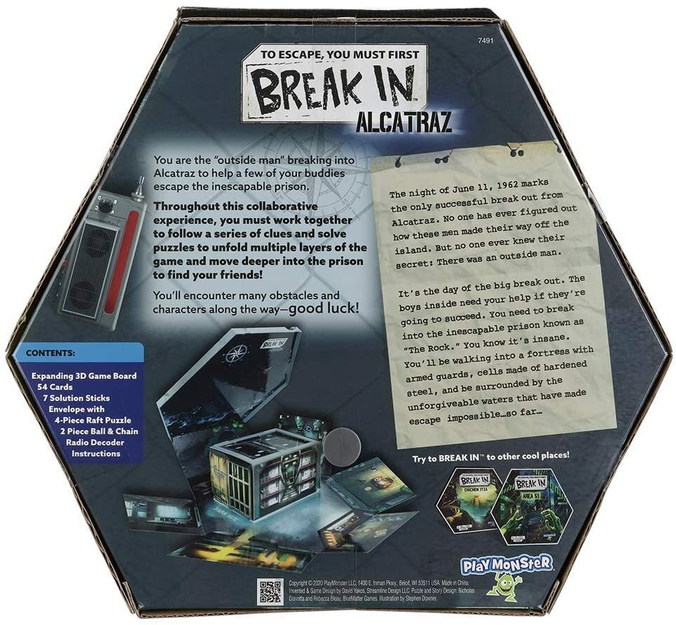 Break In Alcatraz Board Game Family Night Escape Room New Puzzles