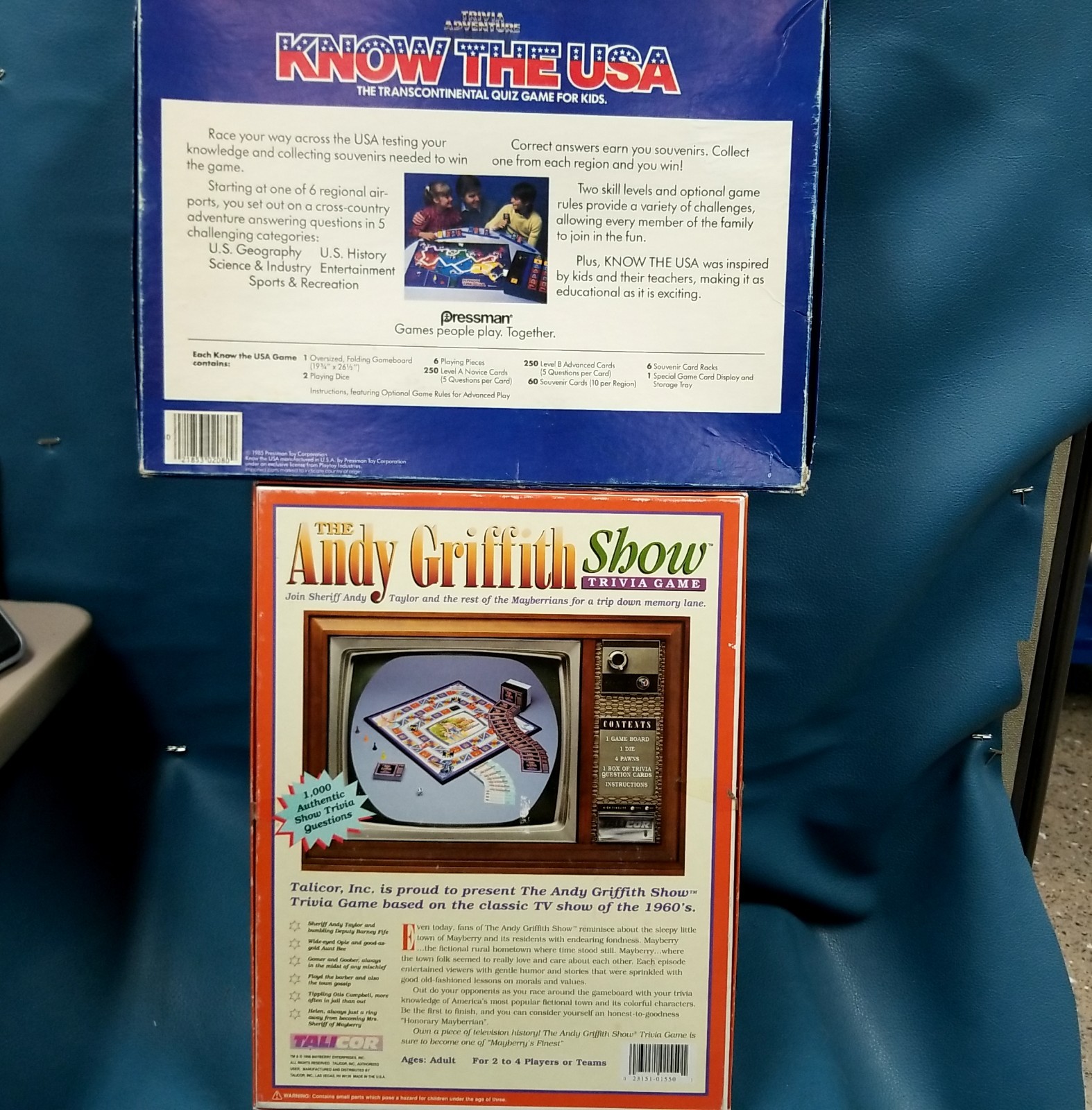 Andy Griffith Show Trivia Game Complete Talicor 1998 Pressman Know The USA 1985