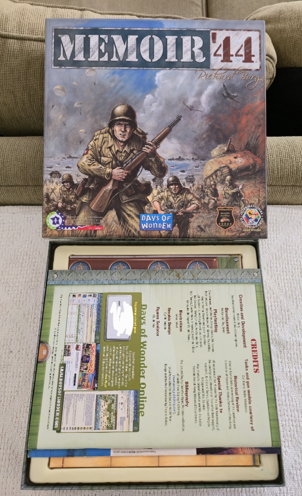 Memoir ’44 Board Game Days of Wonder Richard Borg 2006 Military Complete Clean!