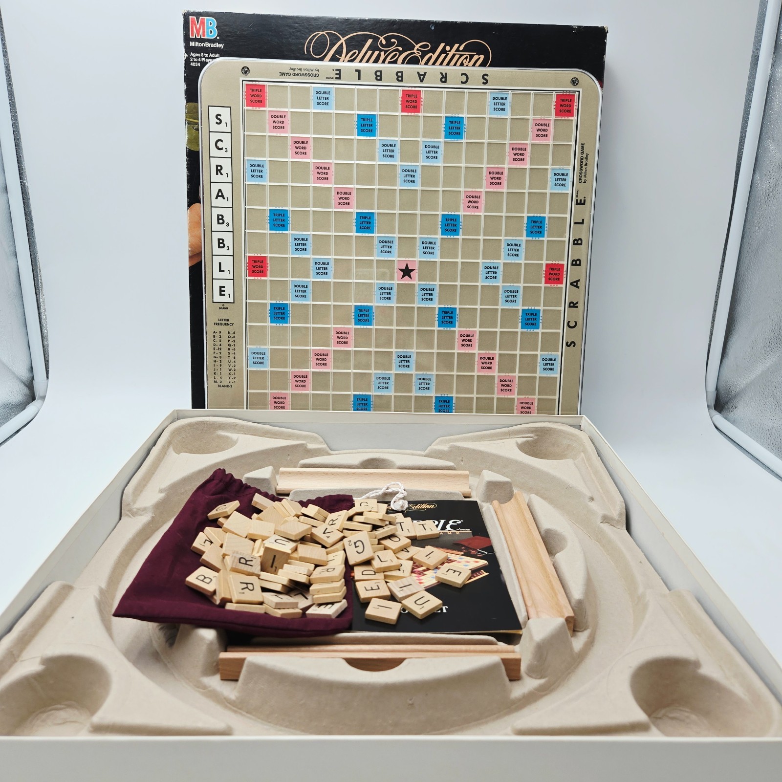 Milton Bradley 1989 #4034 Scrabble Deluxe Edition Board Game Complete Turntable