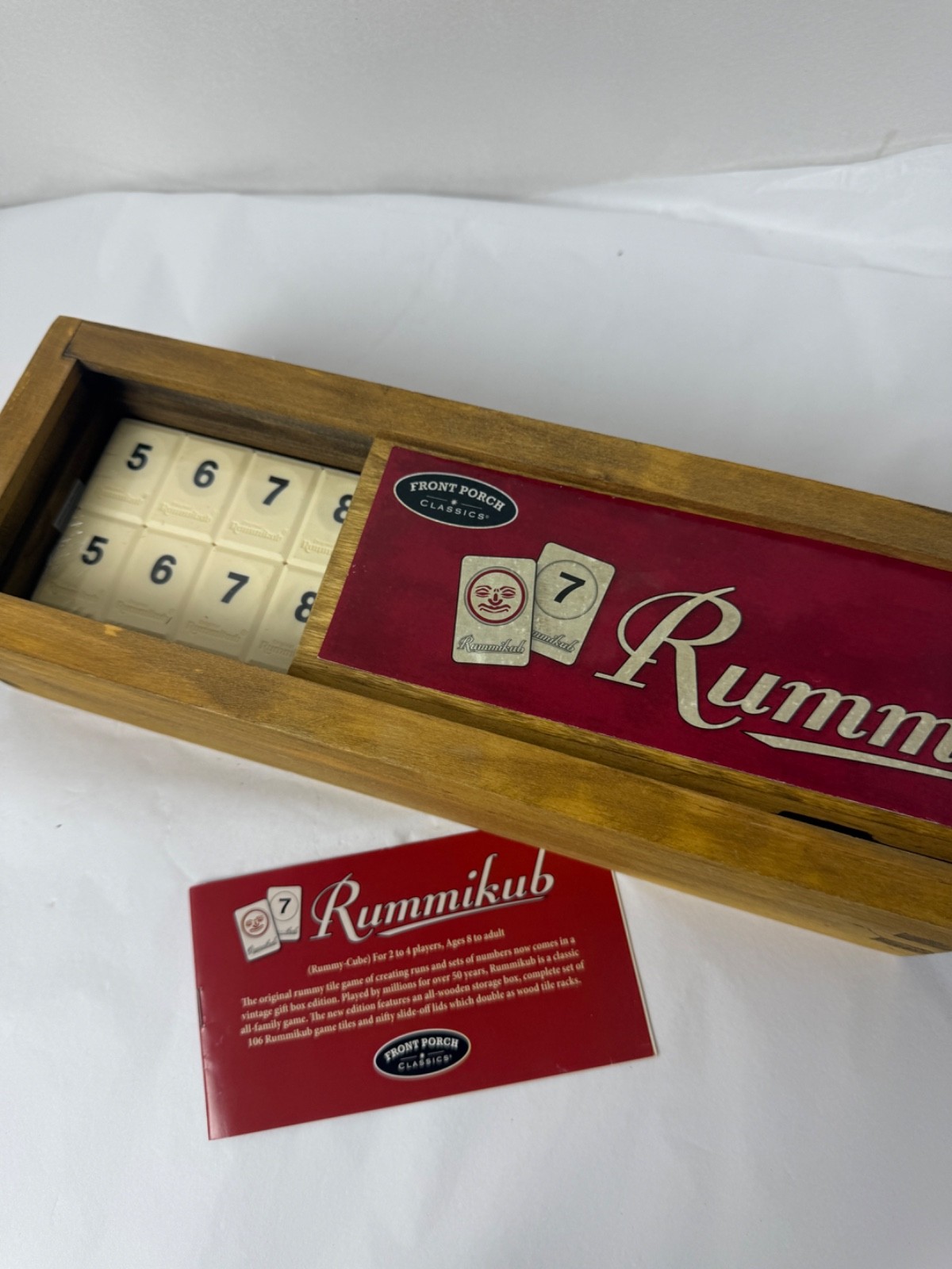Front Porch Classics Rummikub Vintage Edition in All-Wood Storage Case READ