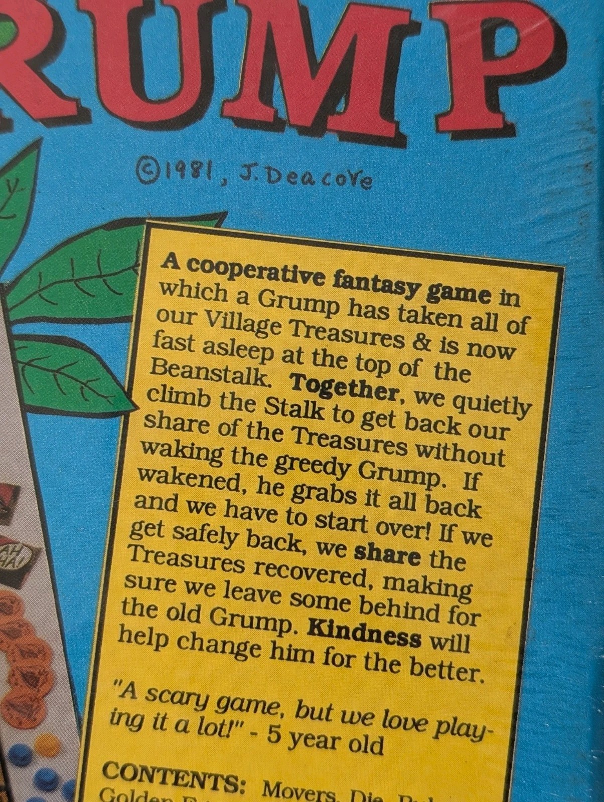 Vintage SLEEPING GRUMP A Co-Operative Game Ages 4-7 Brand New Sealed 1981