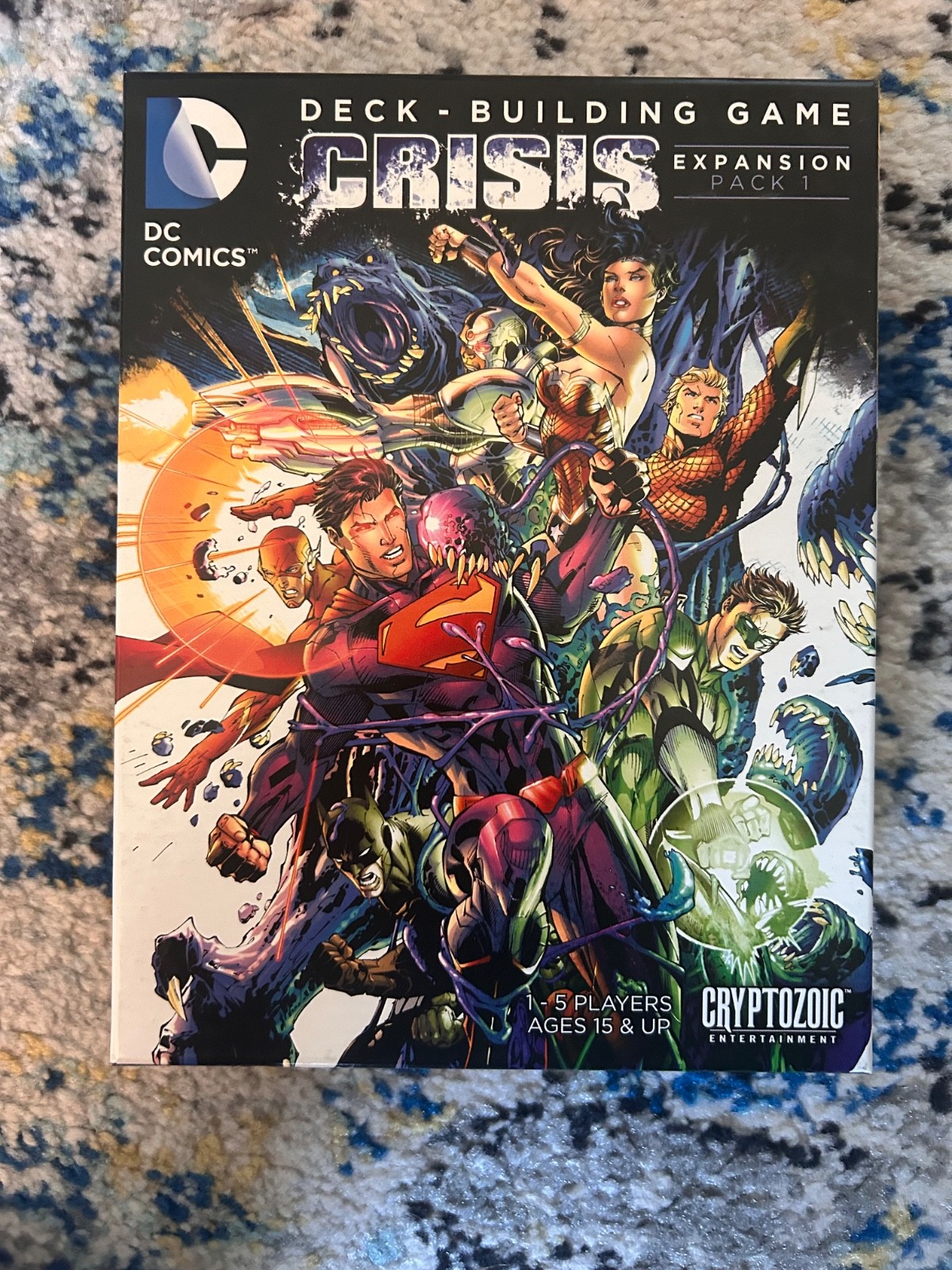 DC Comics Crisis deck building game three expansions card game