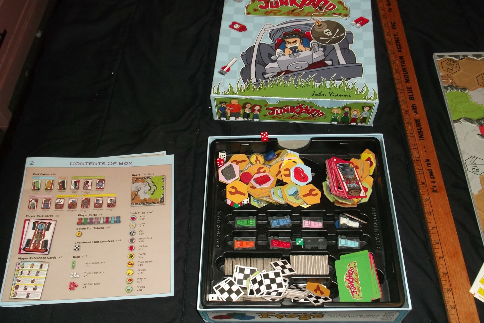 GEN 42 , THE HIVE STUDIO – JUNKYARD RACES BOARD GAME – COMPLETE IN LITTLE PLAYED