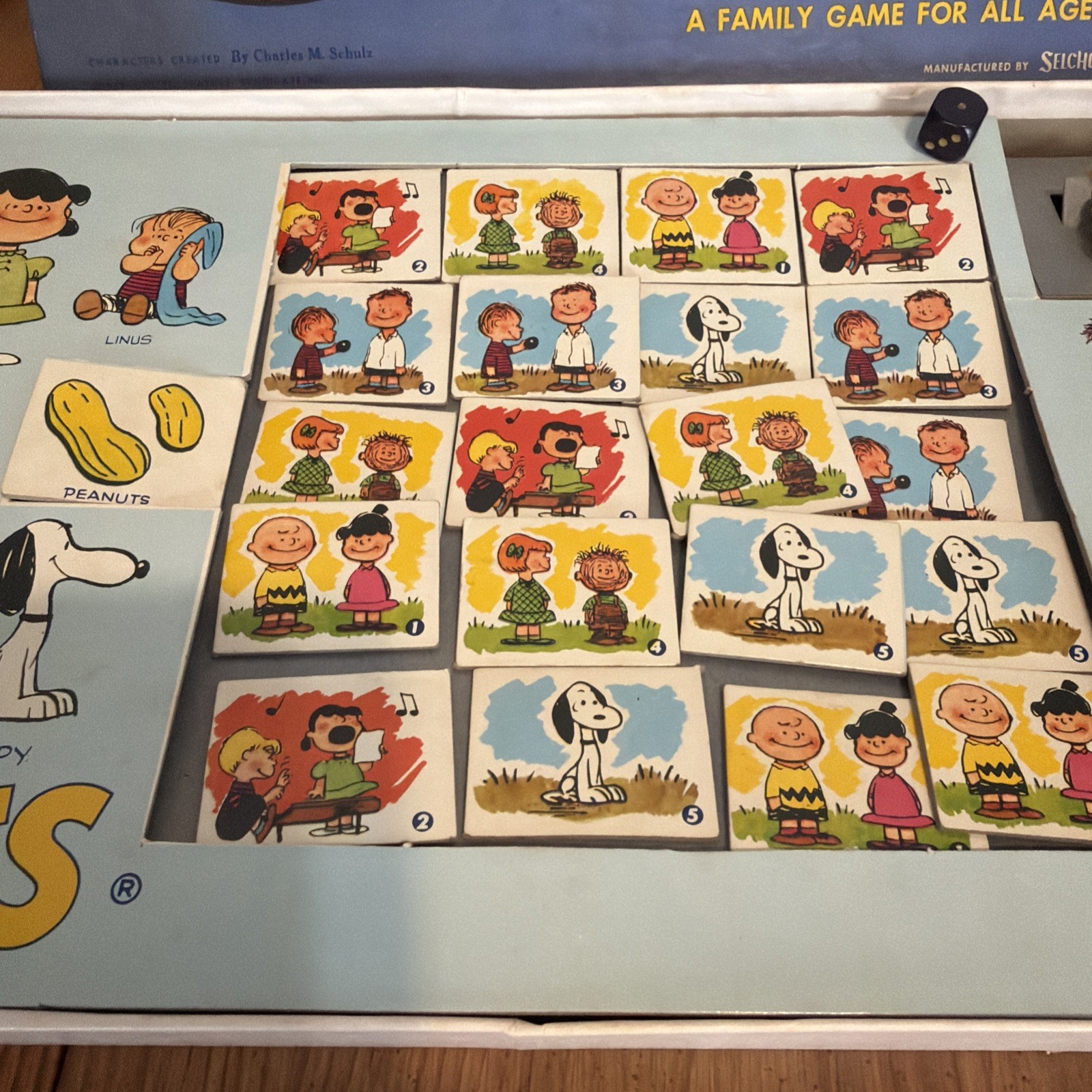 1959 PEANUTS: THE GAME OF CHARLIE BROWN AND HIS PALS GAME BY S & R COMPLETE