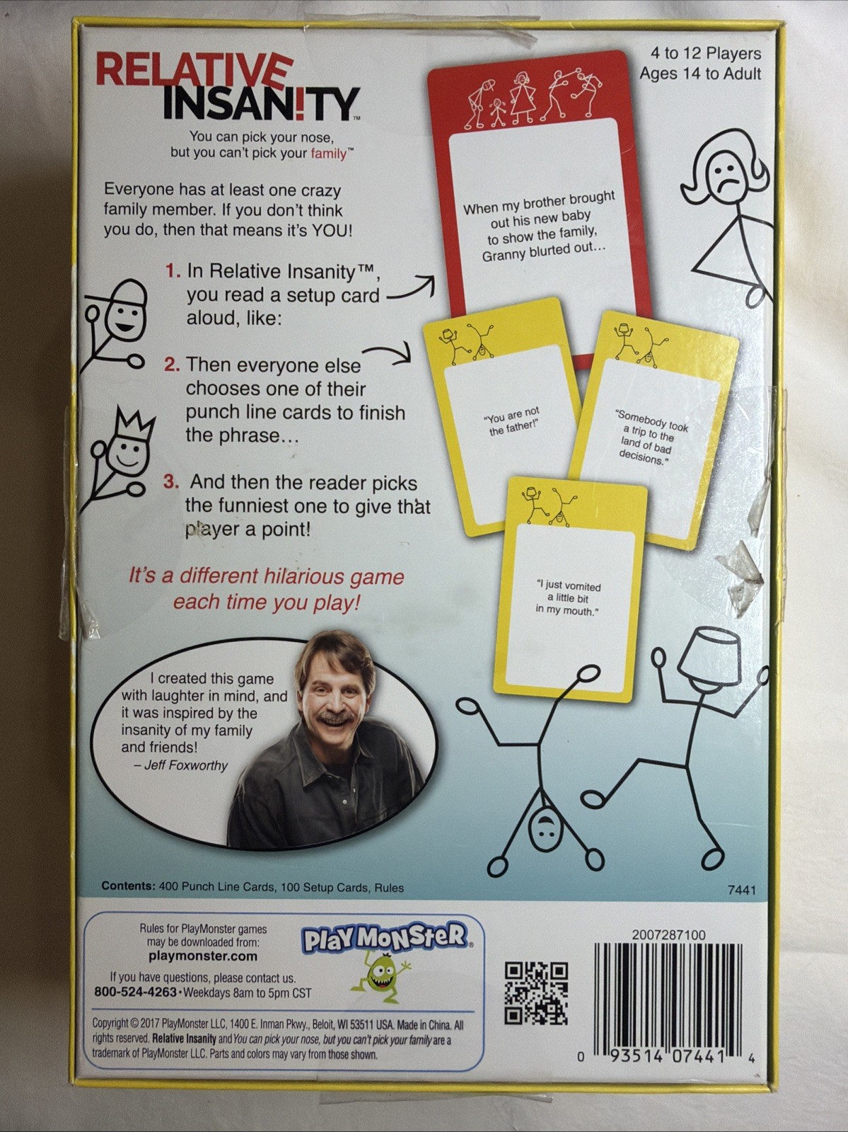 Relative Insanity Card Game PlayMonster Jeff Foxworthy Board Complete