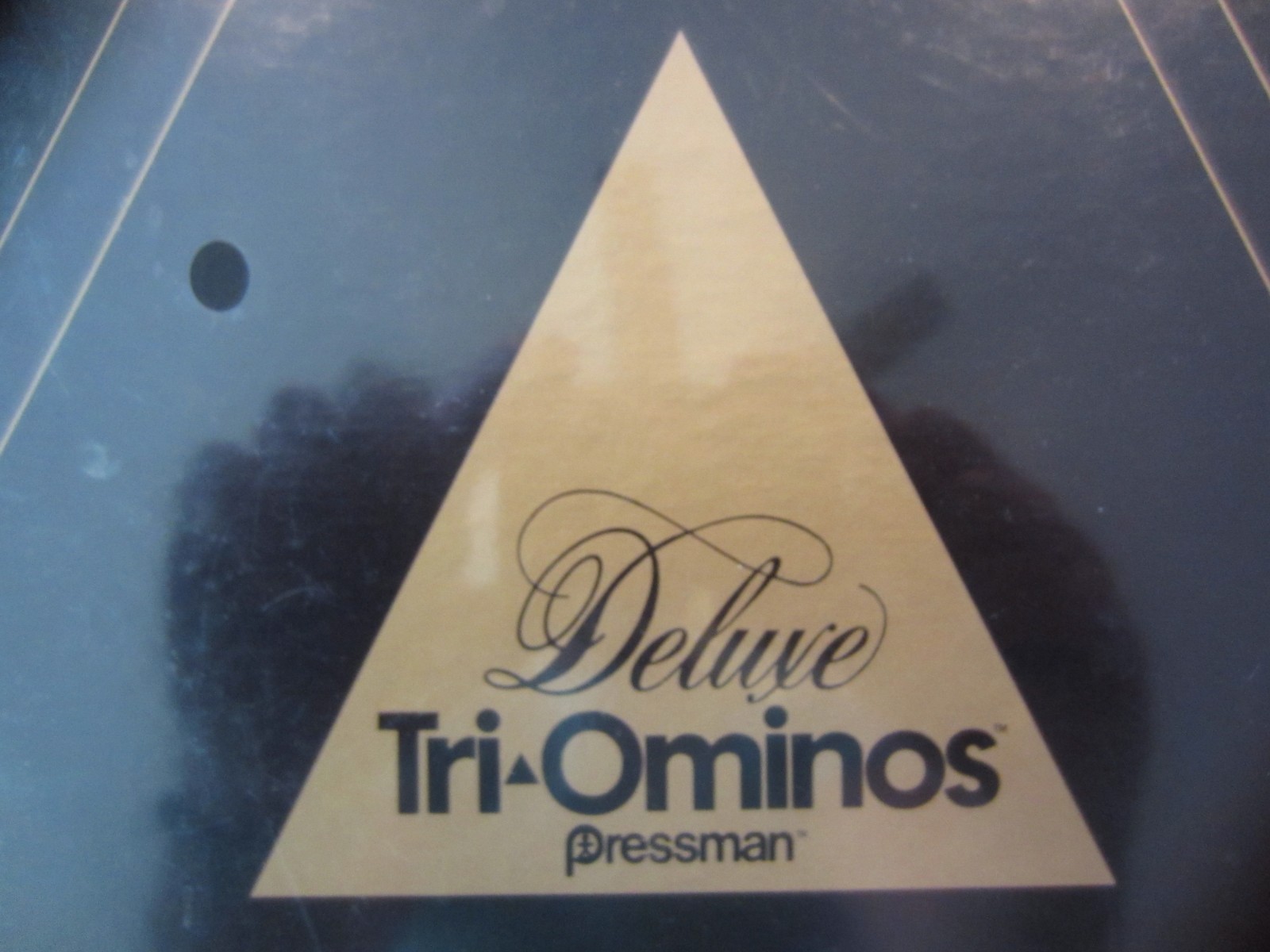 Deluxe Tri-Ominos Vintage 1978 Pressman Game Ivory Tone Crystalline Tiles NOS