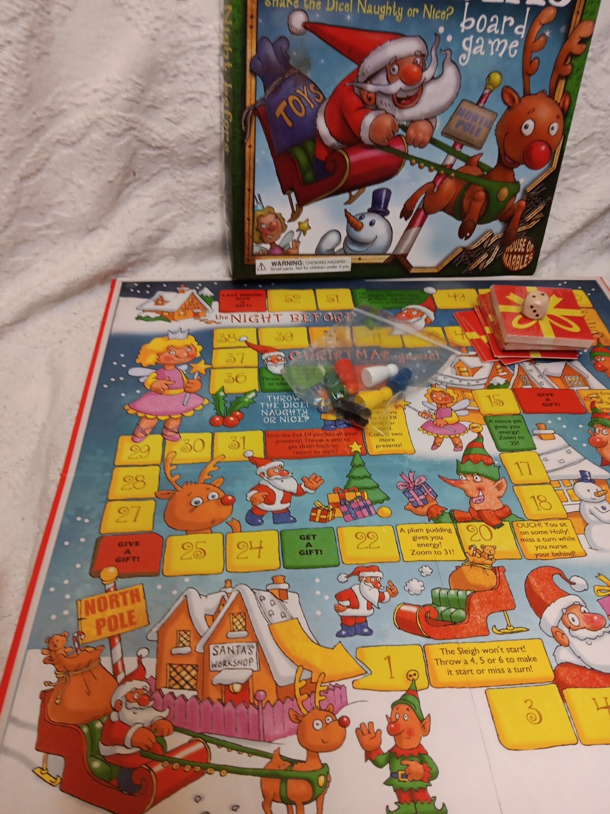 HOUSE OF MARBLES – THE NIGHT BEFORE CHRISTMAS BOARD GAME Complete Rare Fast Ship