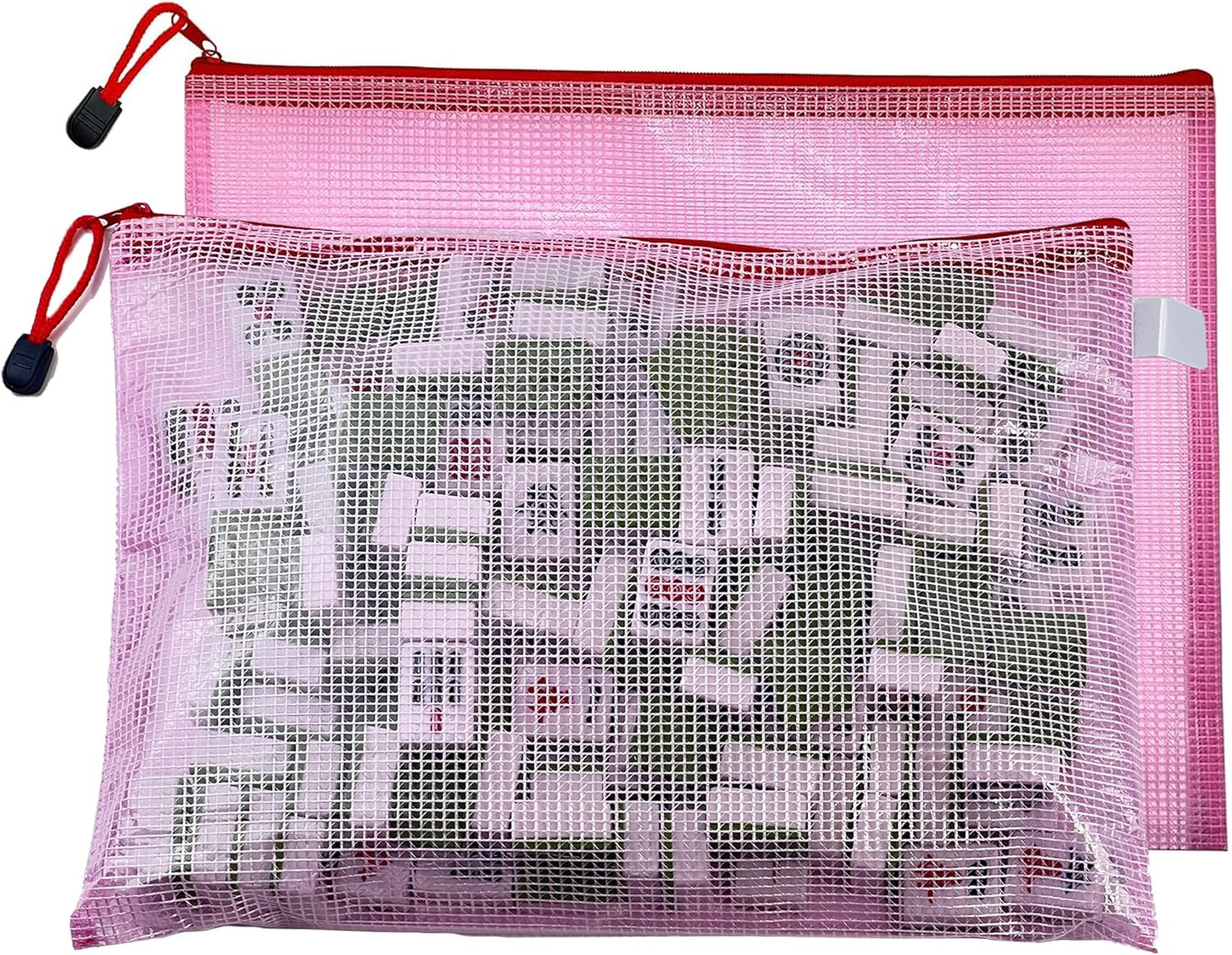 2Pack Mahjong Tile Bag, Mahjong Storage Bag with Zipper for Organizing Classroom