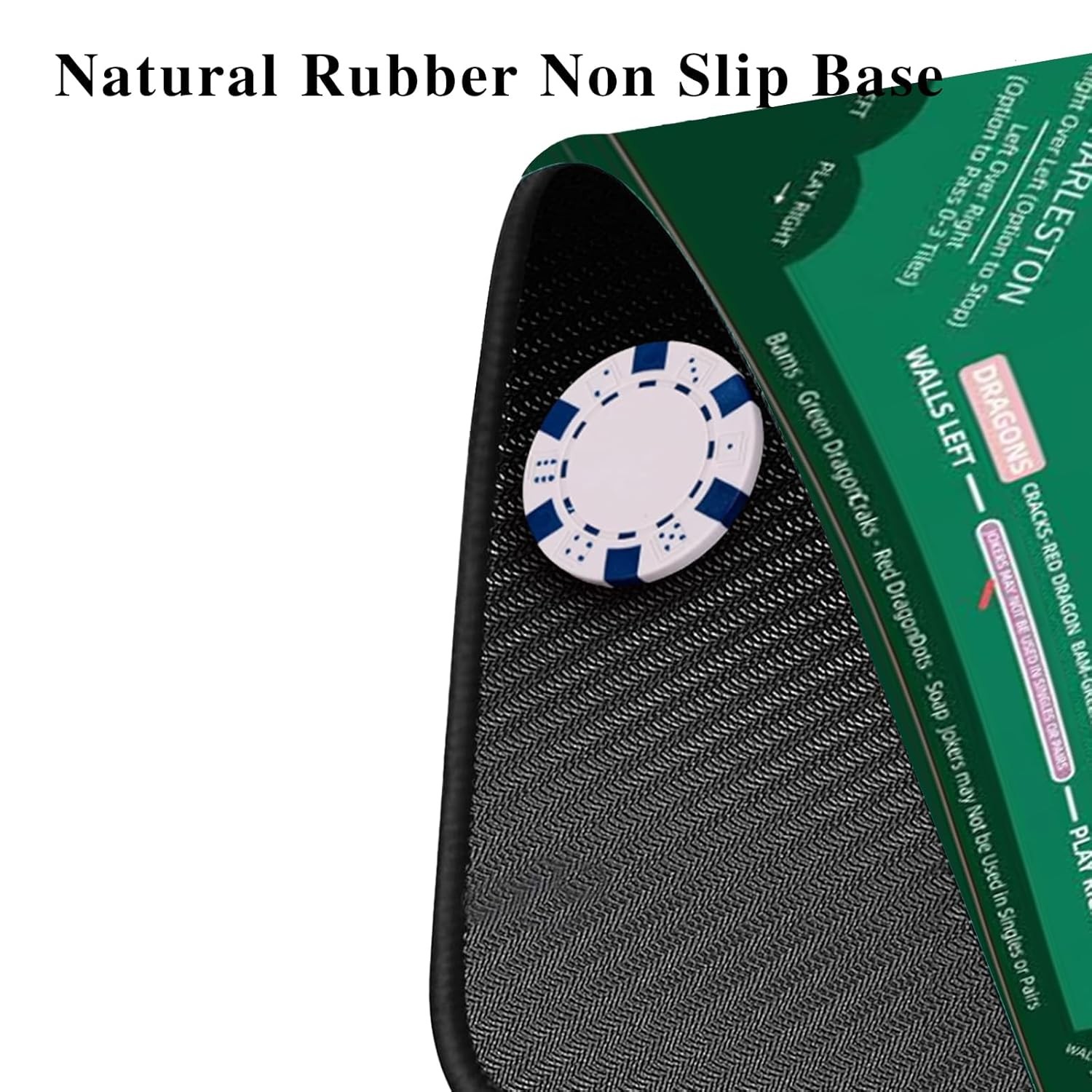 Mahjong Table Mat Rubber Non Slip Backing Smooth Surface Table Top Mat