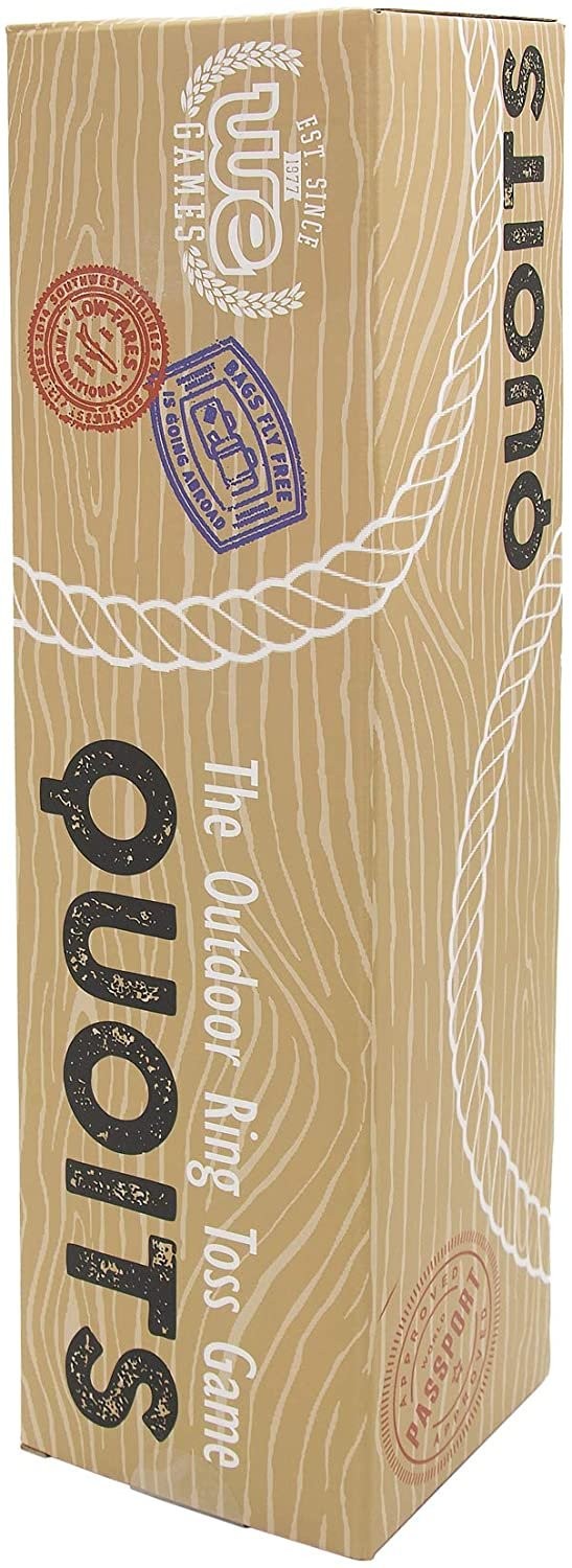 WE Games Rope Ring Toss Yard Game – Throwing Carnival Quoits Set – Solid Wood