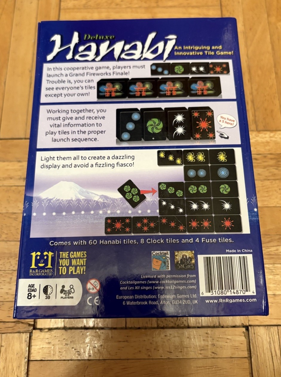 “Hanabi Deluxe” Game – Domino version of Hanabi