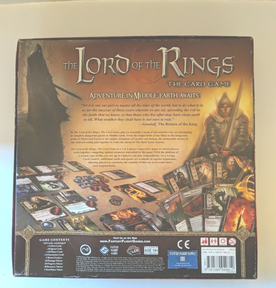 Lord Of The Rings The Card Game 2010 J.J.R. Tolkien 1-2 Players Complete 🆓 Ship