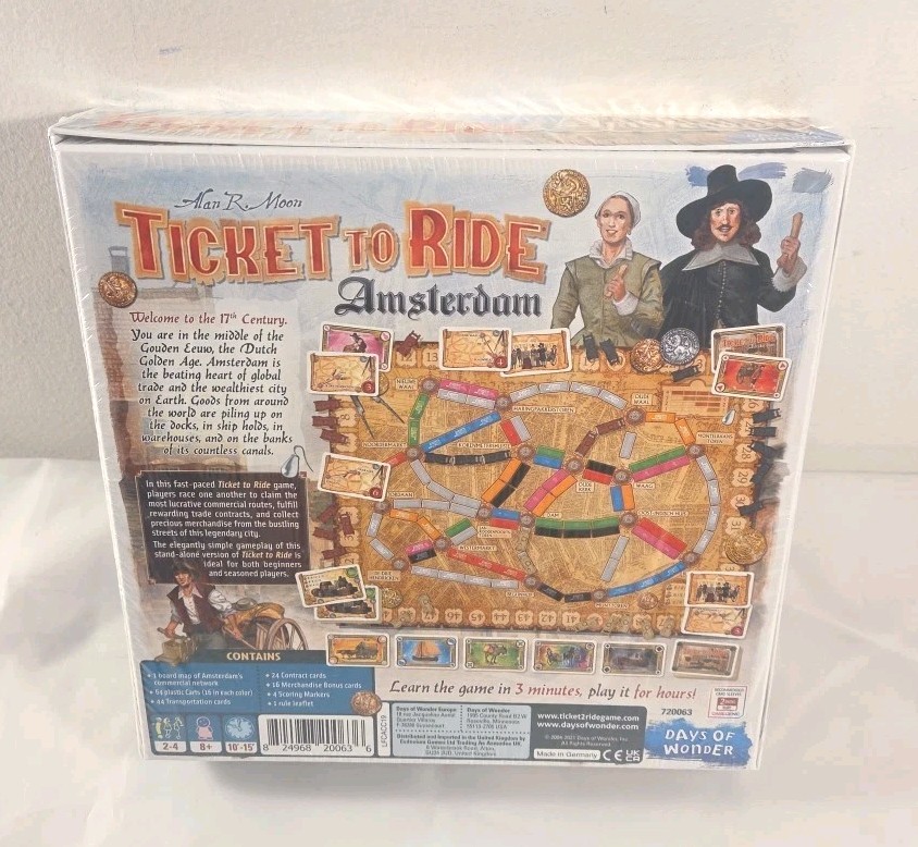 Ticket To Ride Amsterdam Board Game Days Of Wonder – NEW