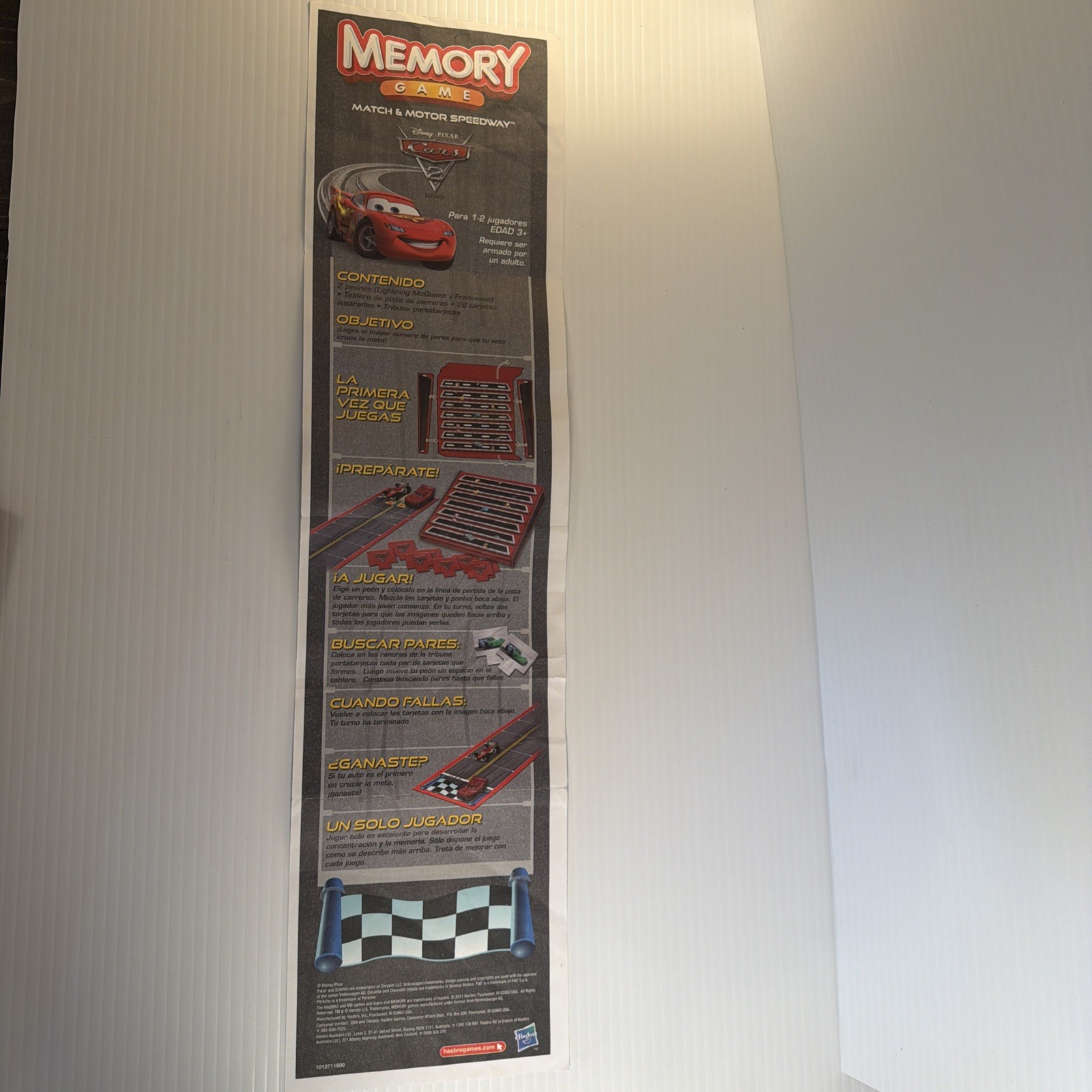 Hasbro Disney Pixar Cars 2 Edition Memory Game Match & Motor Speedway Complete