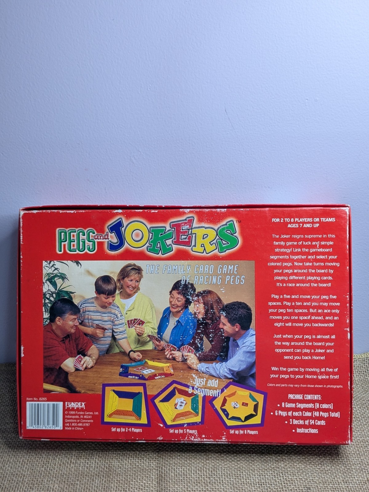 New Pegs and Jokers Game Vintage 1999 Fundex Racing Family Strategy Board Game