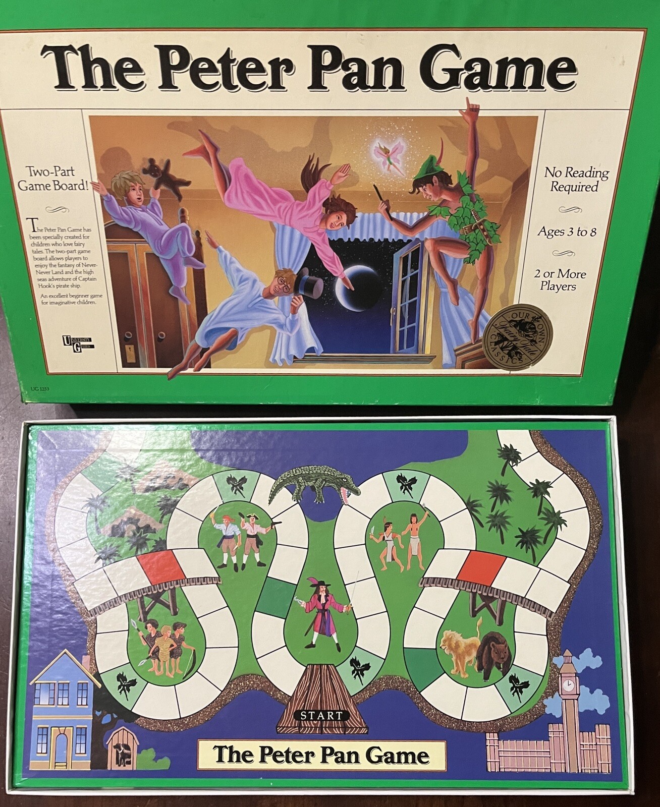 1990 University Games the Peter Pan Board Game Complete See Description