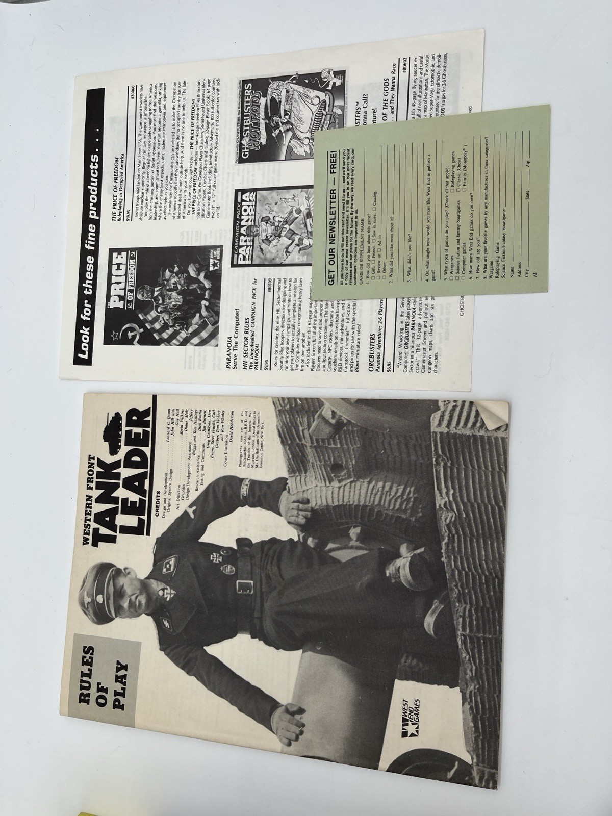 Western Front Tank Leader West End Games VTG 1987