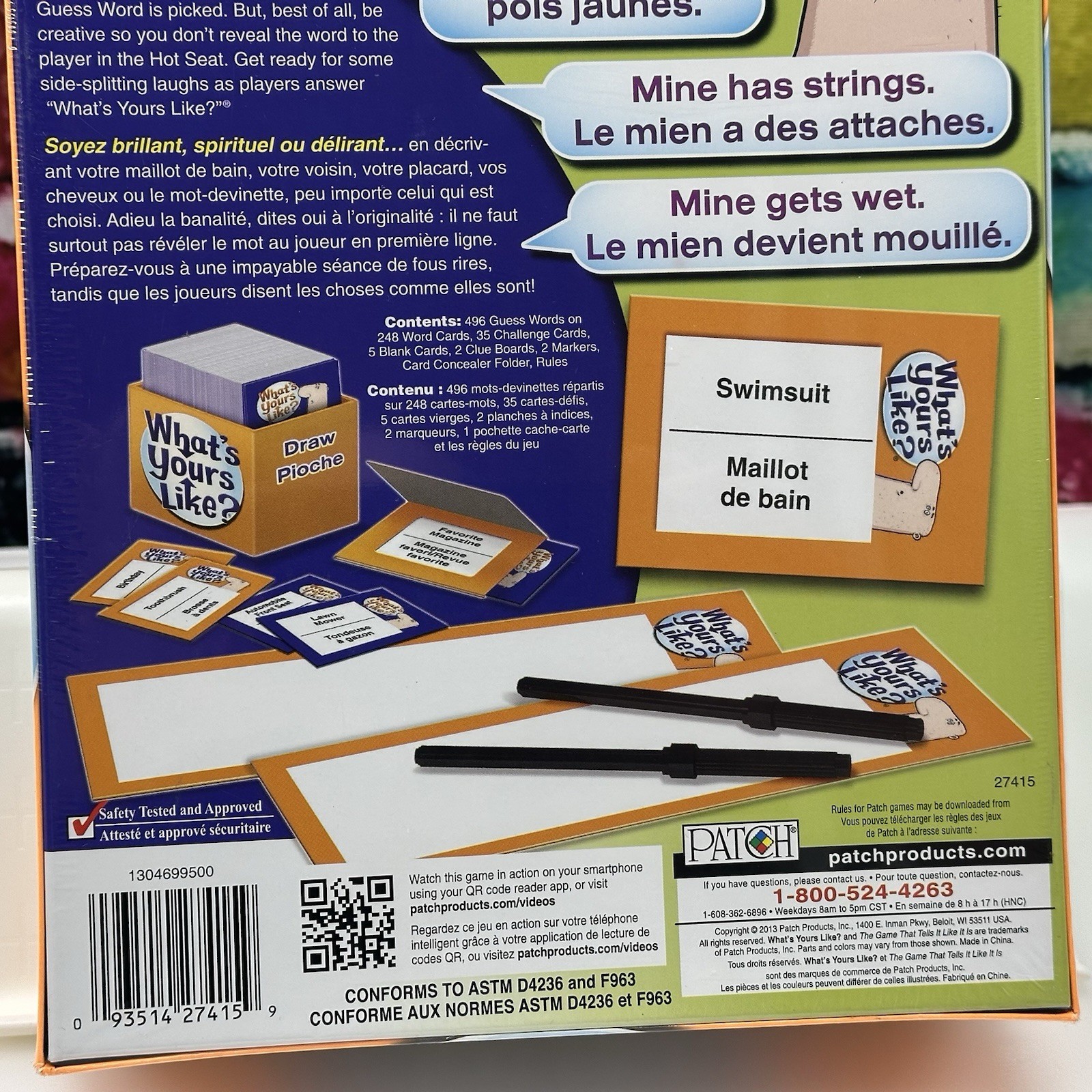 PATCH What’s Yours Like? Game Ages 12-Adult Fun Family Party Game Laughs NEW!