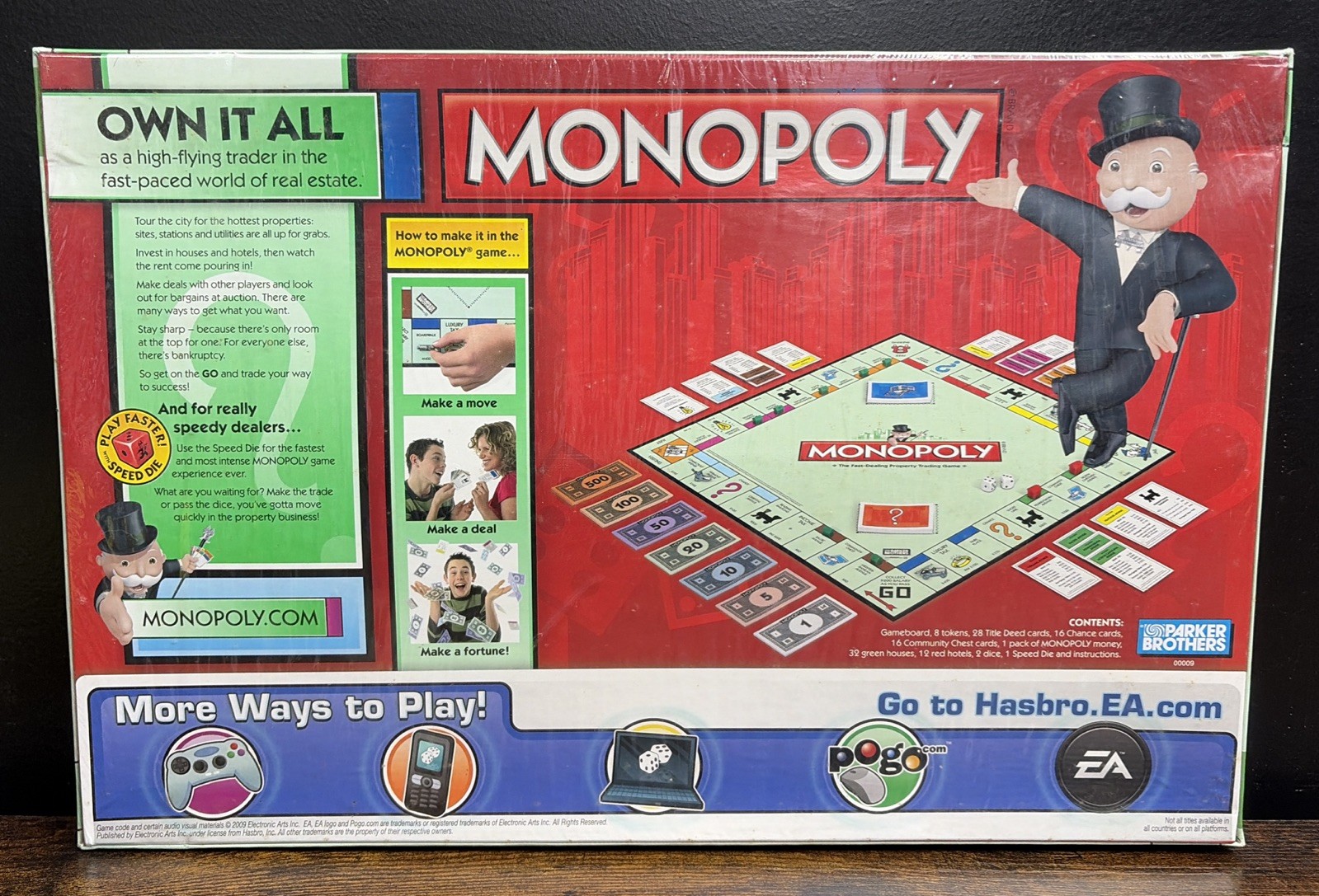 Monopoly Property Trading Board Game Parker Brothers With Speed Die 2009 Sealed