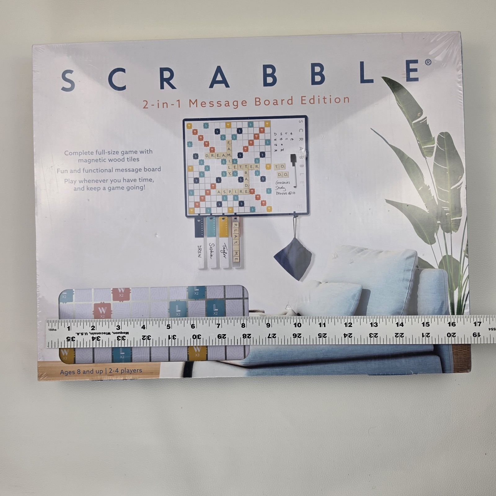 Scrabble 2-in-1 Message Board Edition Magnetic Wood Tiles NEW Sealed Hasbro