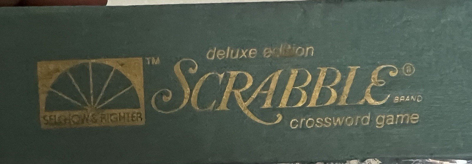 Vintage Scrabble Deluxe Edition Game Frayed Torn Box Complete Selchow & Righter