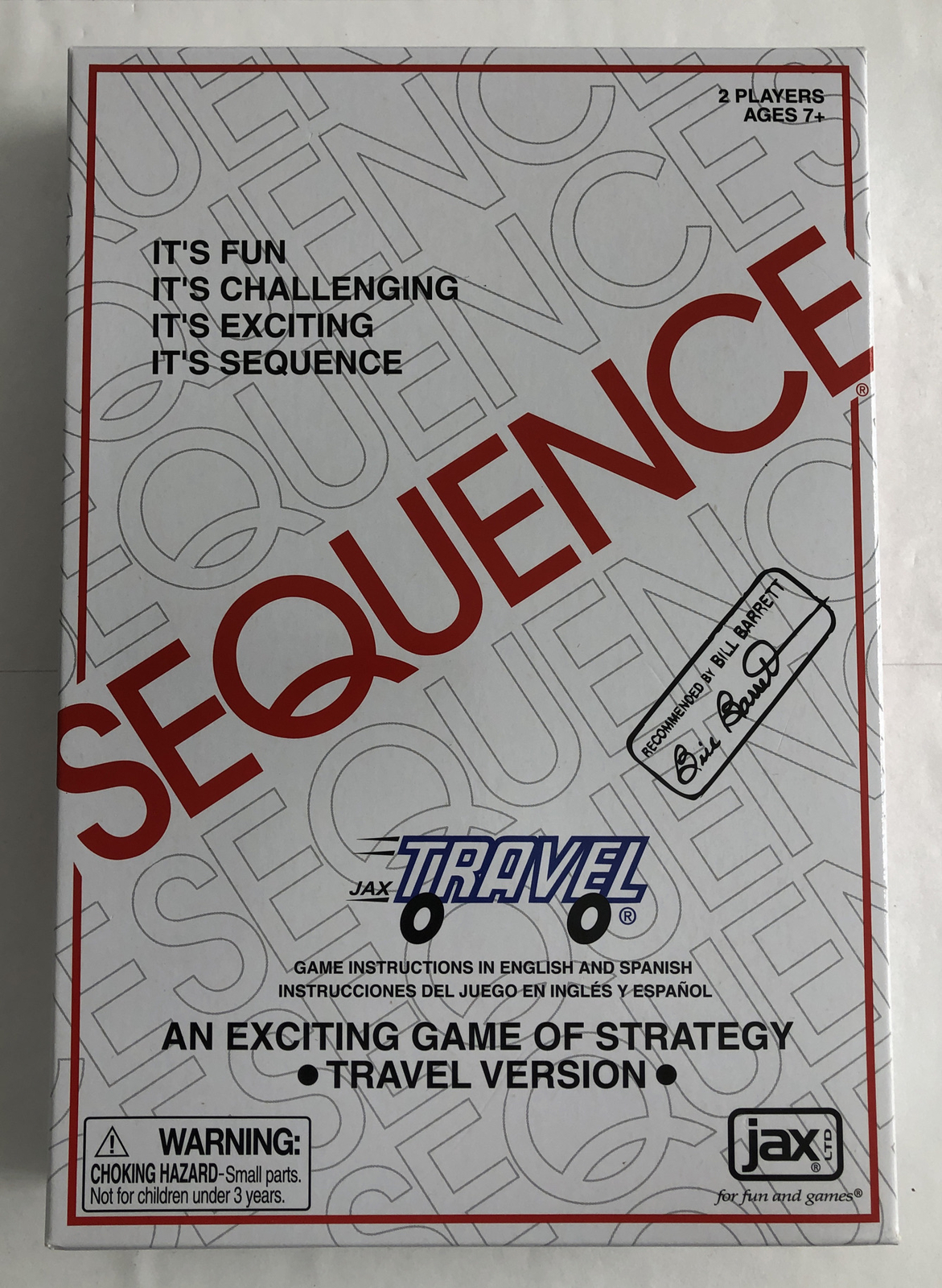 Sequence Travel Version An Exciting Game Of Strategy Age 7+ 2 Players