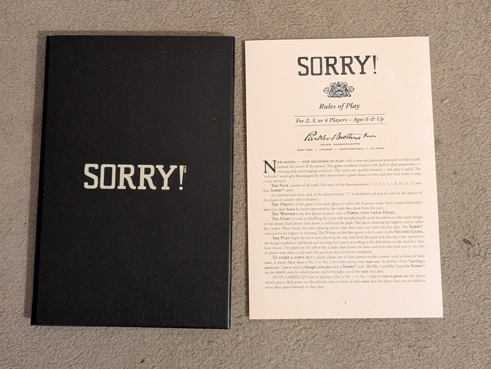 Sorry Vintage Bookshelf Edition by WS Game Company Sorry! Deluxe Board Game New