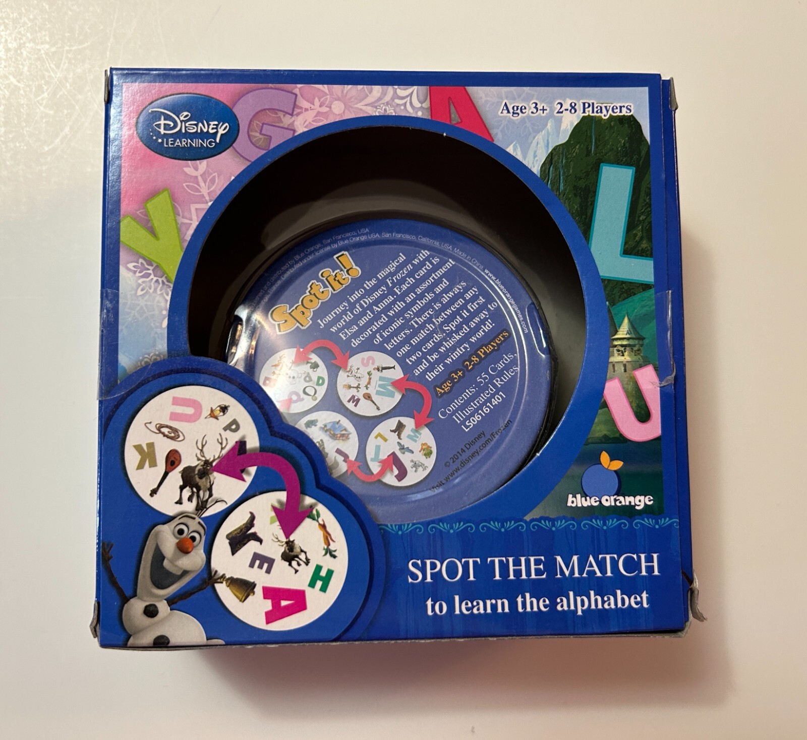 Spot It Disney Frozen Family Spot The Match to Learn the Alphabet Card Game