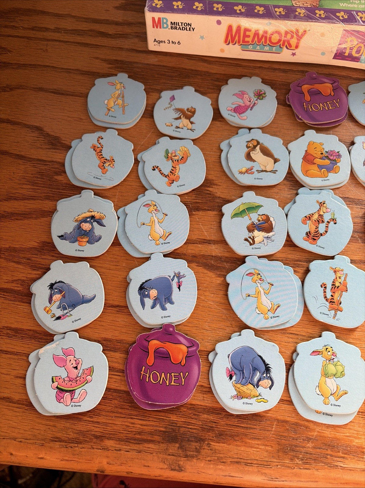 Vintage Winnie the Pooh Memory Game Matching Milton Bradley 1996