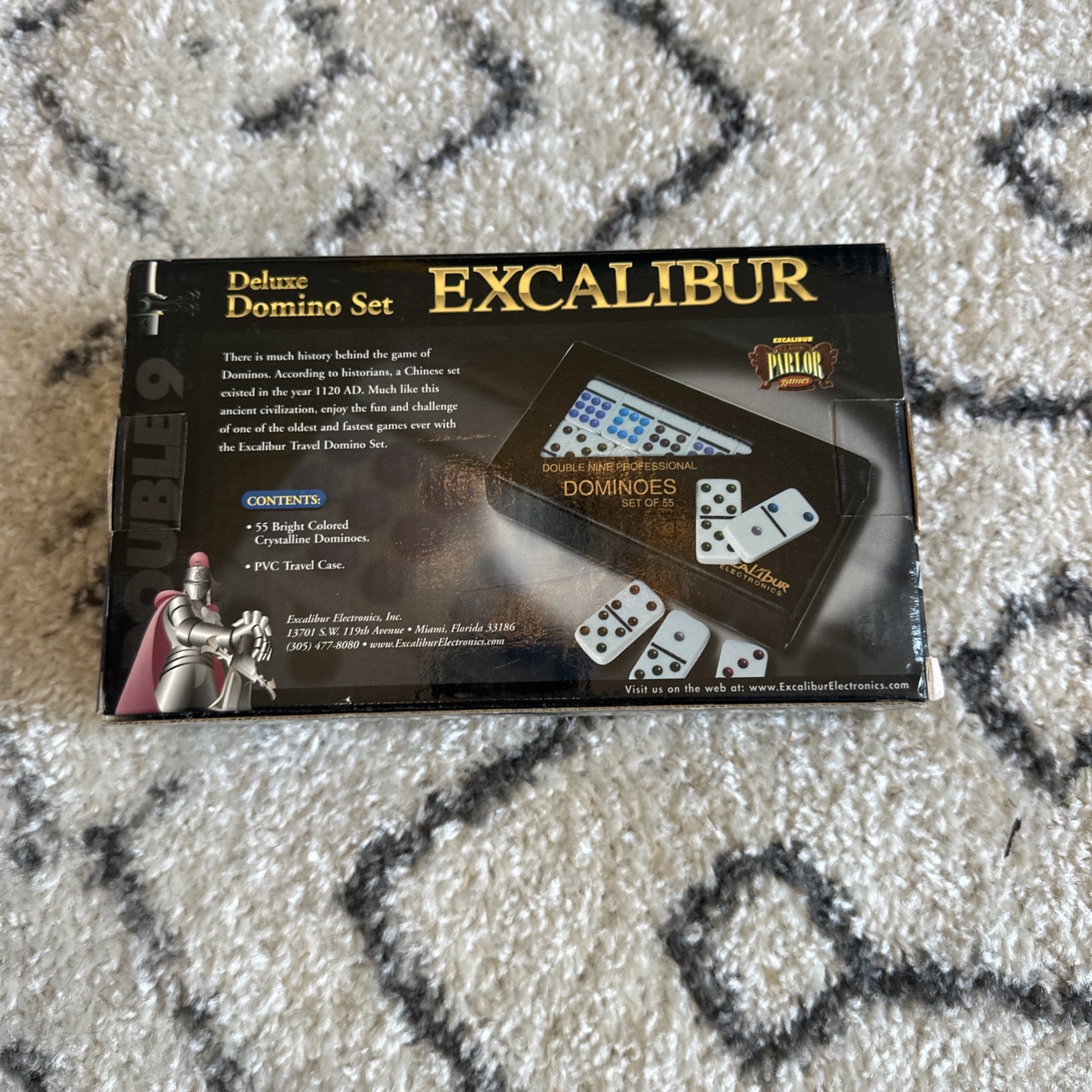 Excalibur Deluxe Domino Set 55 Pro Double 9 Dominoes Travel Case #500 Sealed
