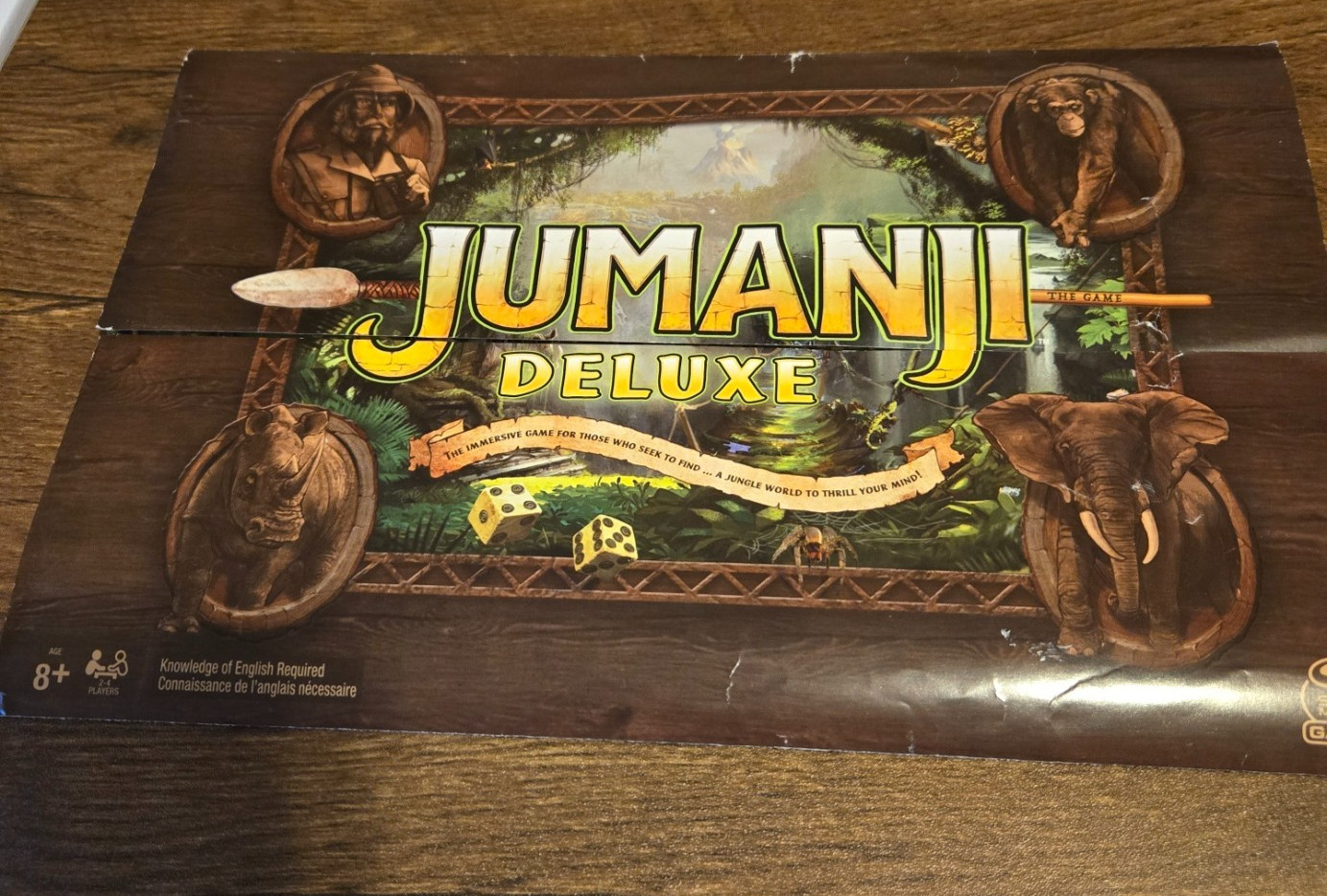 Jumanji Deluxe Board Game Replacement Parts Board Box Cards Pieces Tested Works