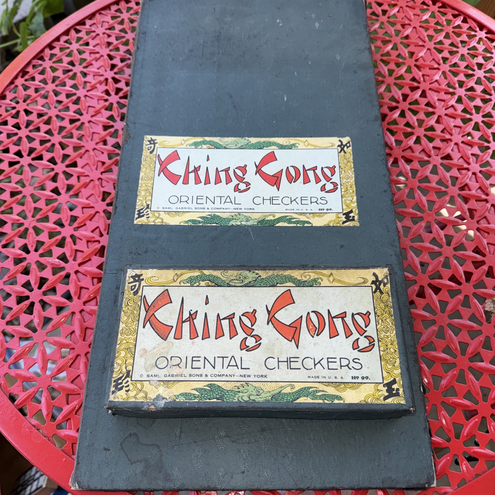 Ching Gong Oriental Checkers by Gabriel & Sons New York USA Vintage 1950’s