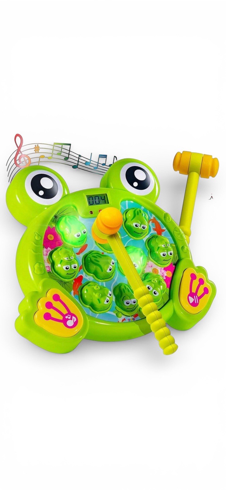 Whack A Frog Interactive Game: Developmental Toy with 2 Hammers for Ages 2-10