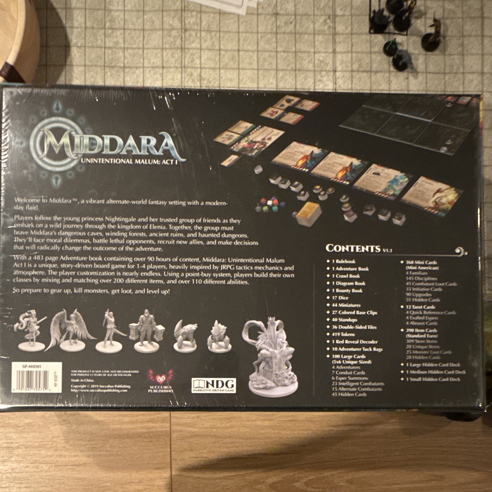 Succubus Publishing Middara Unintentional Malum Act 1 Board Game w/ Miniatures
