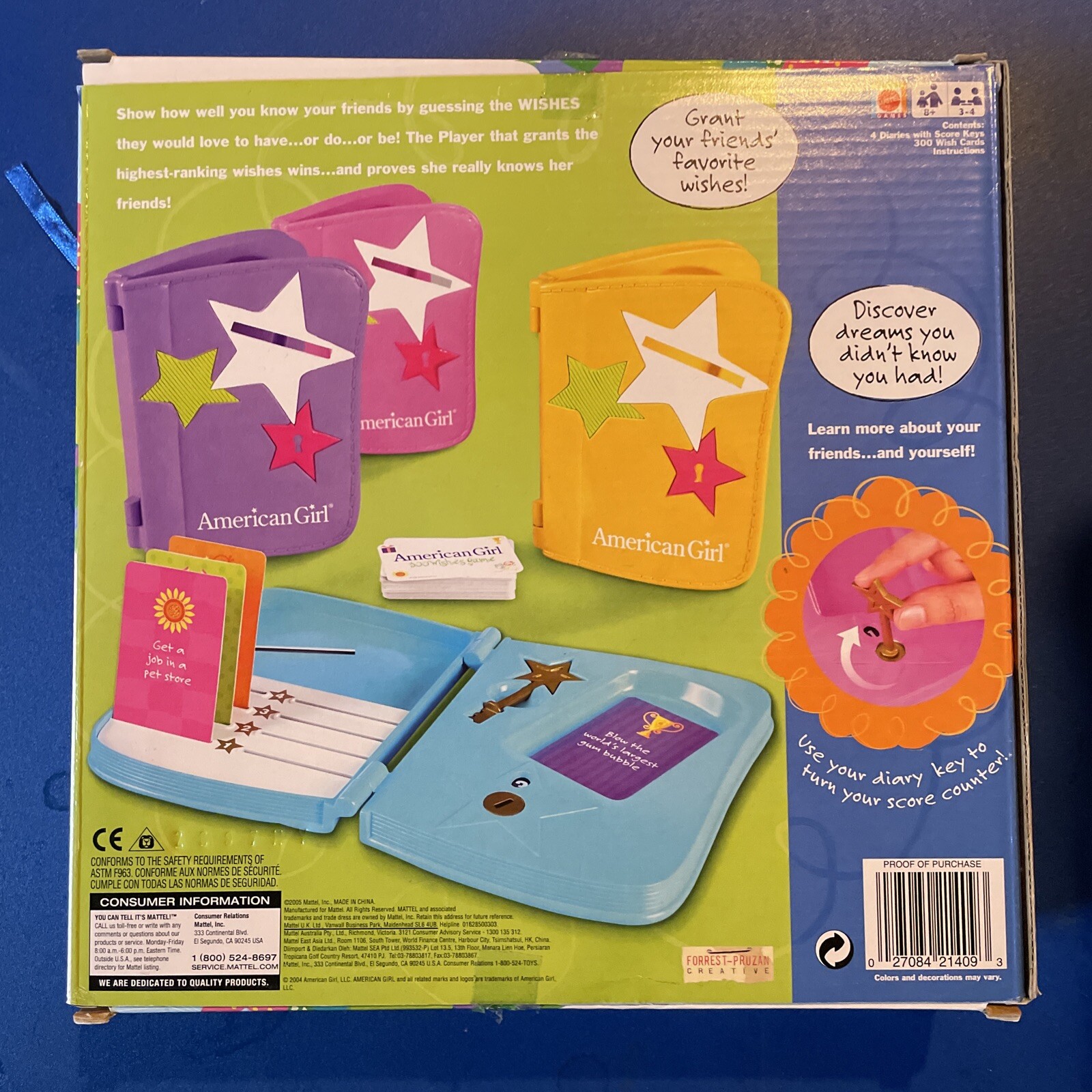 American Girl Doll 300 Wishes Board Game Complete Diary Key Sleepover Retired 07