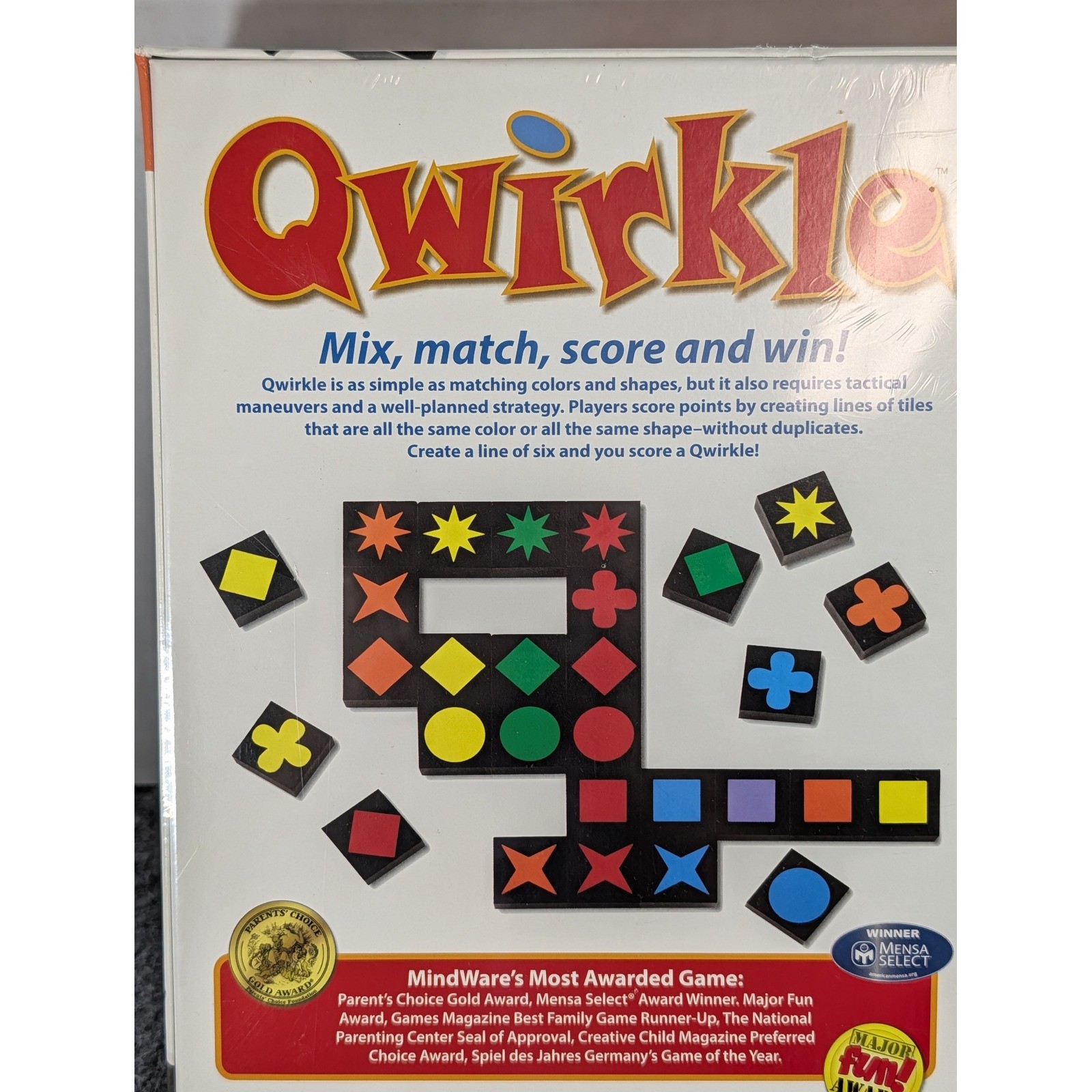 MindWare Qwirkle Board Game Wood Tiles New Sealed Family Strategy Game Ages 6+