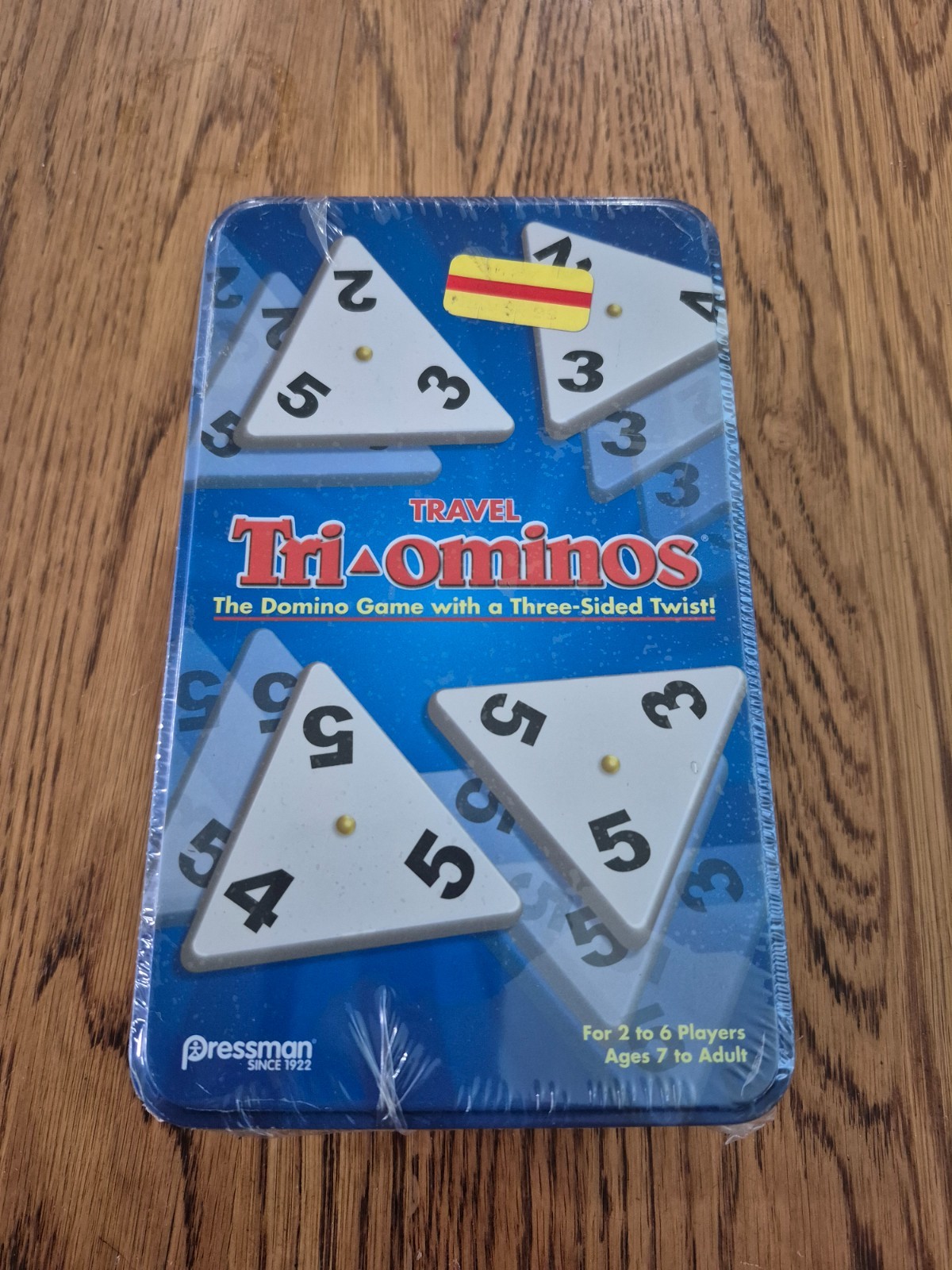 Pressman Travel Tri-Ominos Tin Game Factory Sealed 2017 Triangle Domino Game NEW