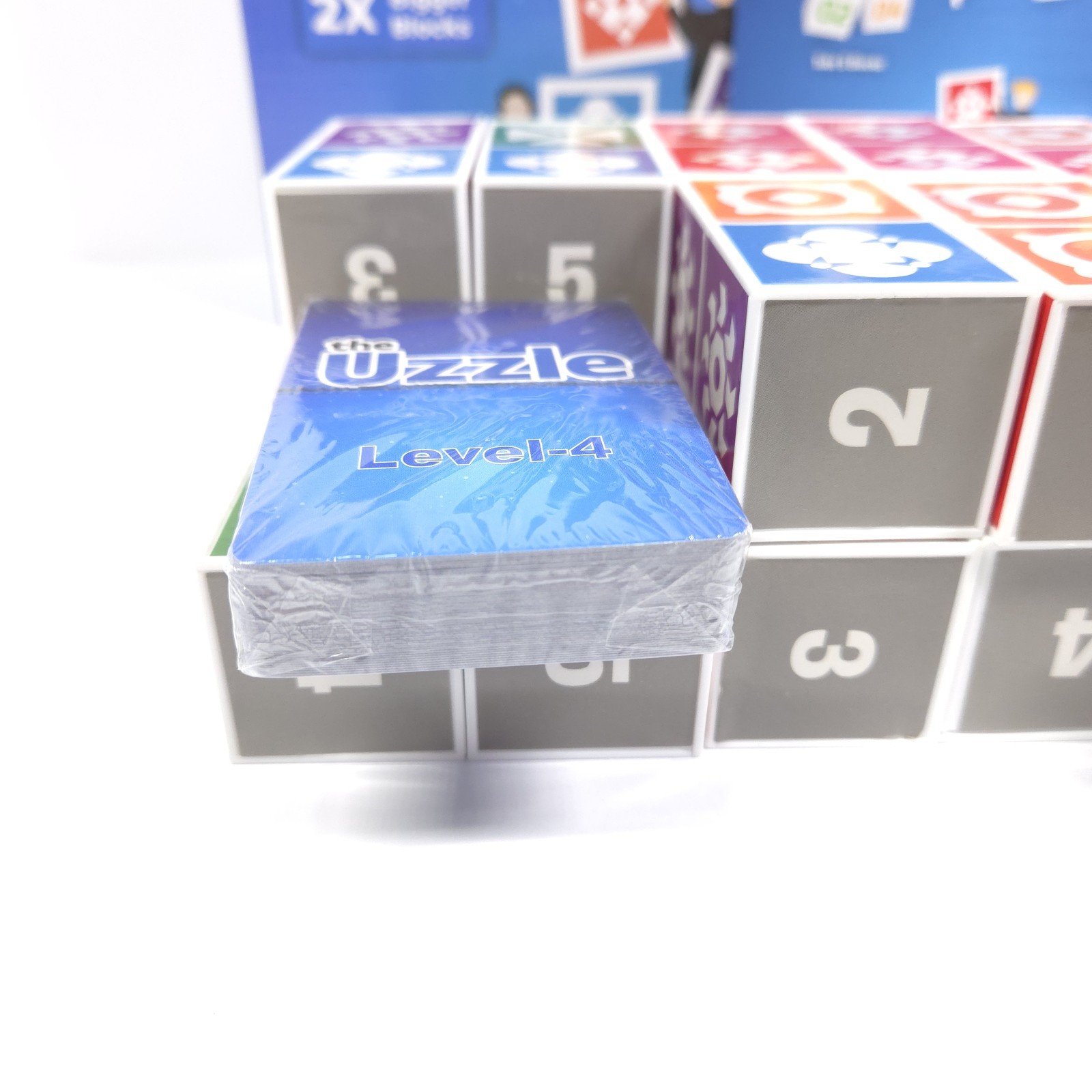 The Uzzle Base Game + Expansion 1 Complete Puzzle Blocks Cards Brain Game