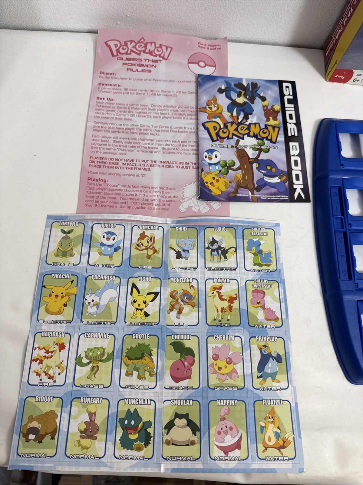 Guess That Pokemon Guess Who Board Game 2009 Pressman READ