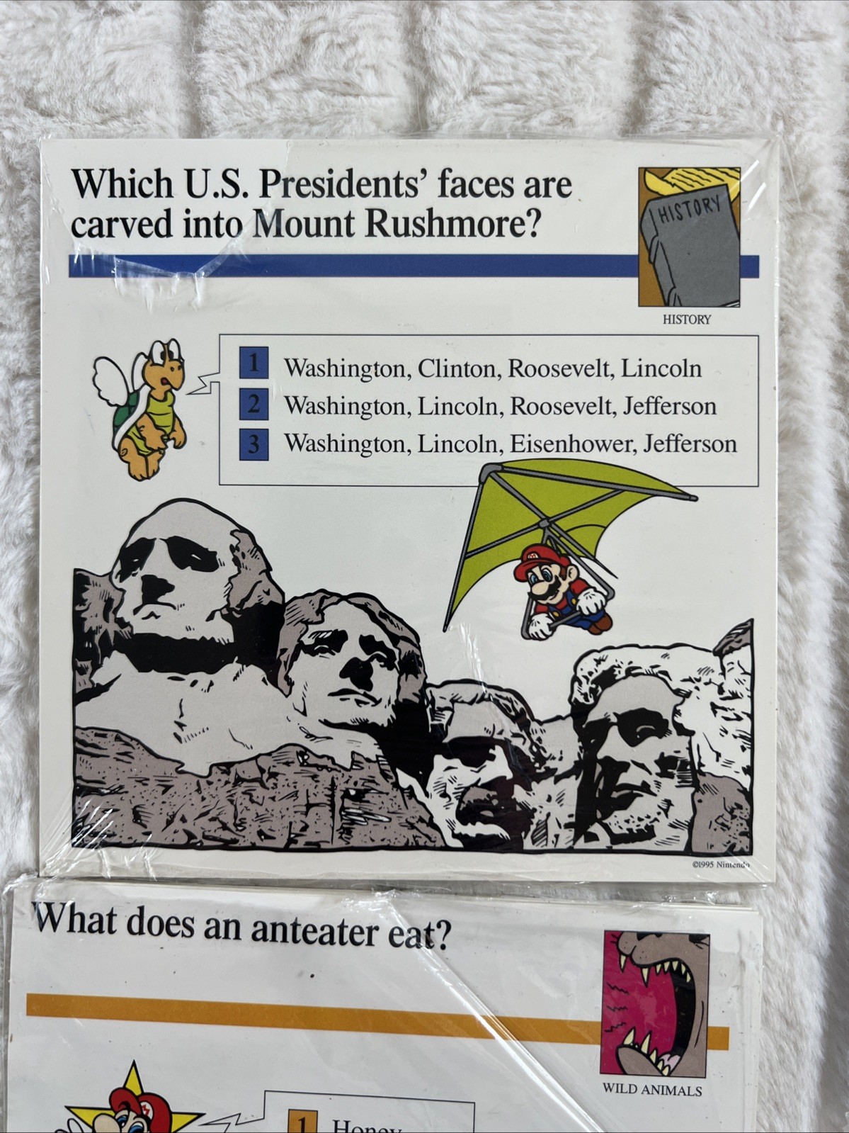 Vintage 1995 Mario Quiz Cards By Atlas Editions Sealed Trivia One Set In Mailer