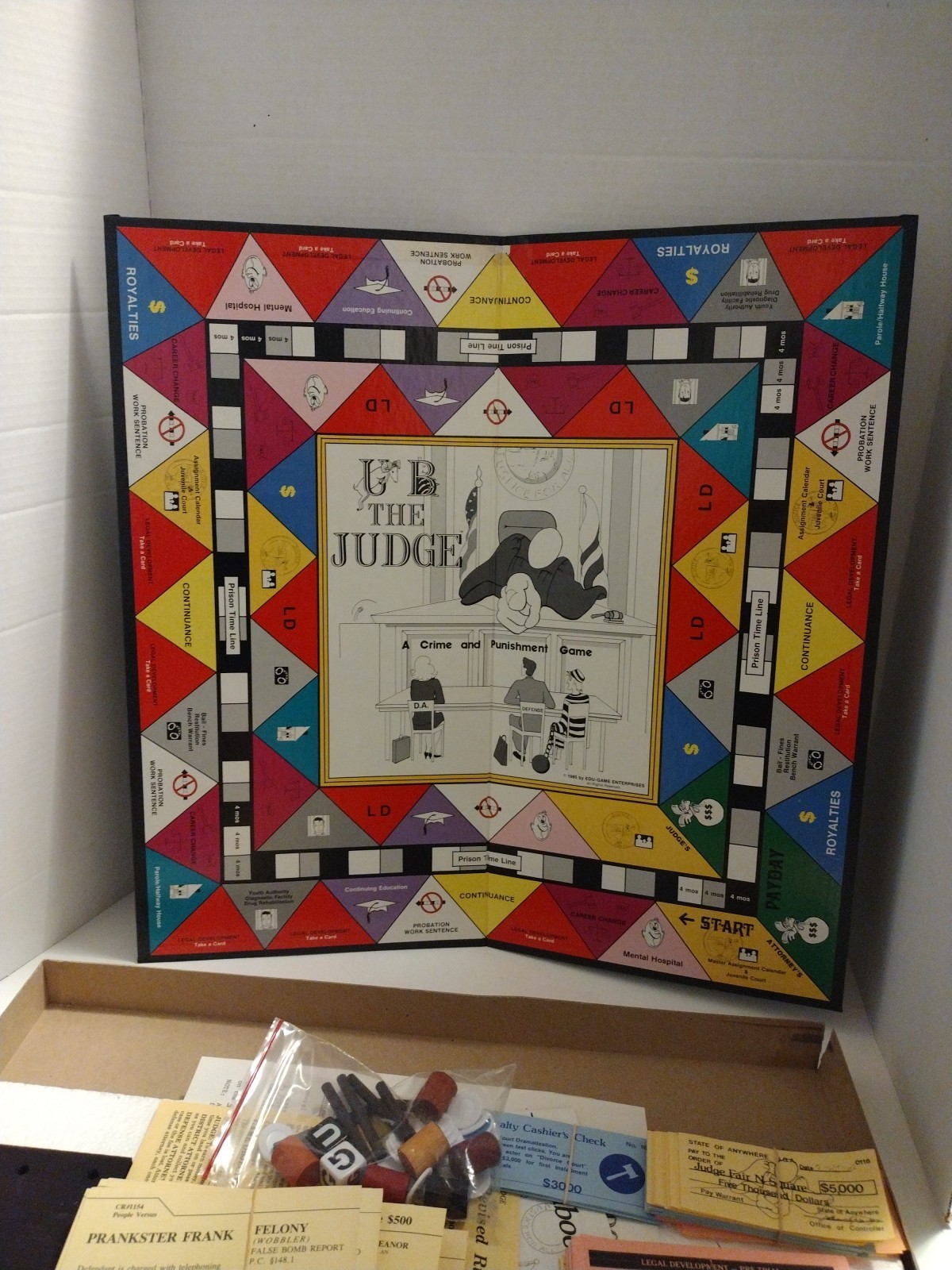 U B The Judge Vintage Crime & Punishment Board Game 1985 Edu-Game Enterprises