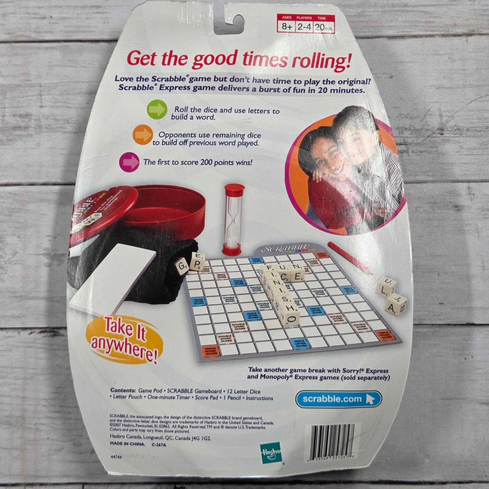 Parker Brothers Scrabble Express Dice Board Game Red Portable Travel