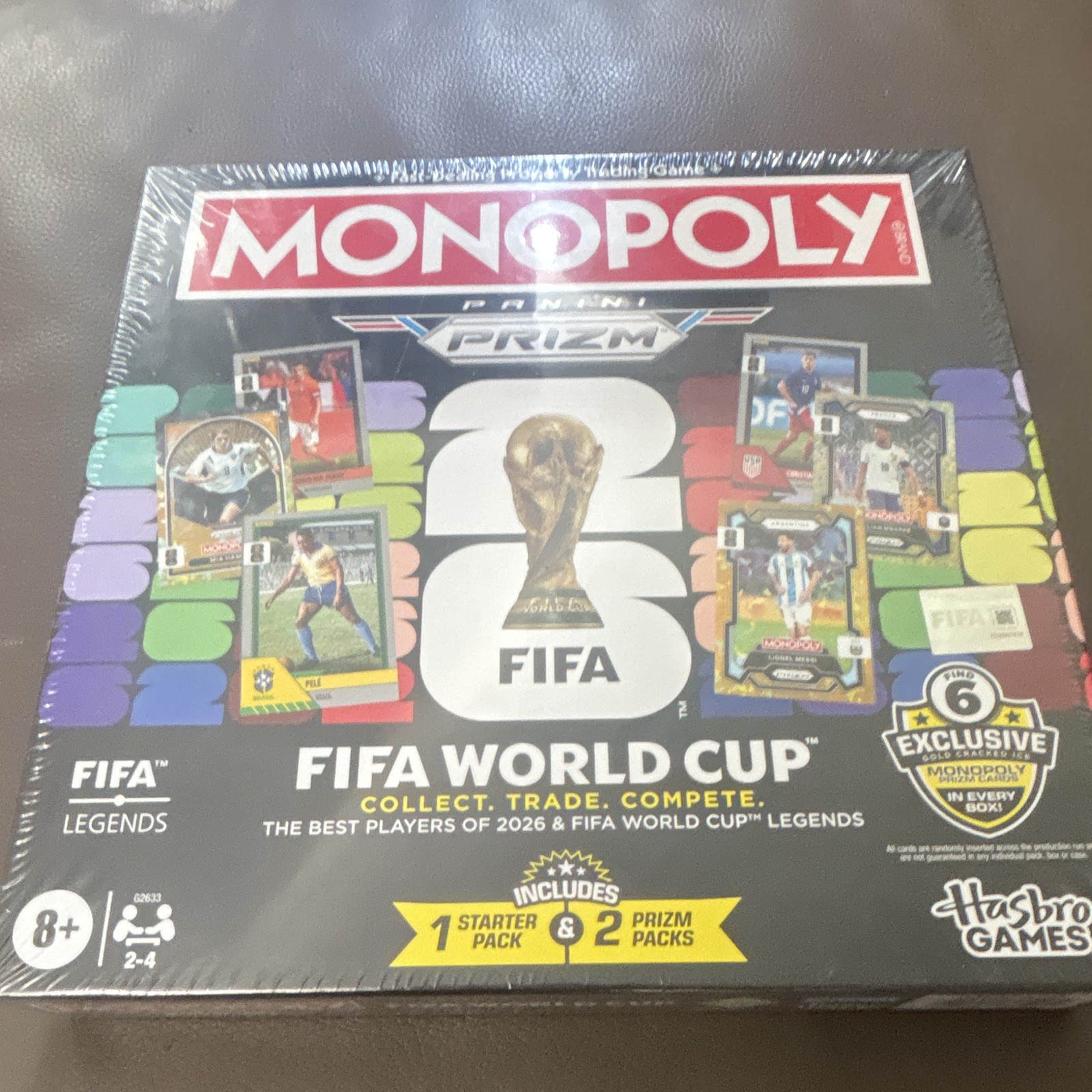 Hasbro Games Monopoly Panini Prizm FIFA World Cup Board Game Exclusive Cards