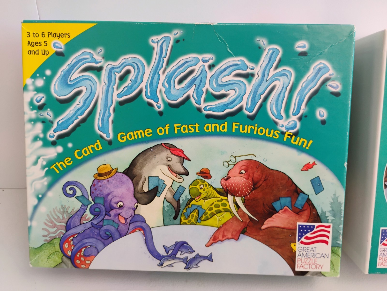 Vntg 1993 Great American Puzzle Factory Splash! Rubber Dolphins Card Game COMP