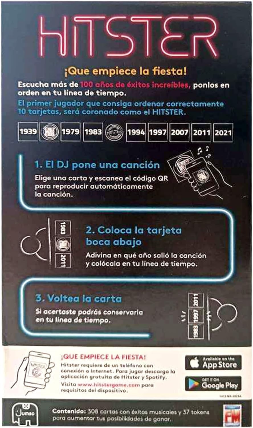Hitster El Juego de los Super Hits Idioma español, ingles Mexican Version