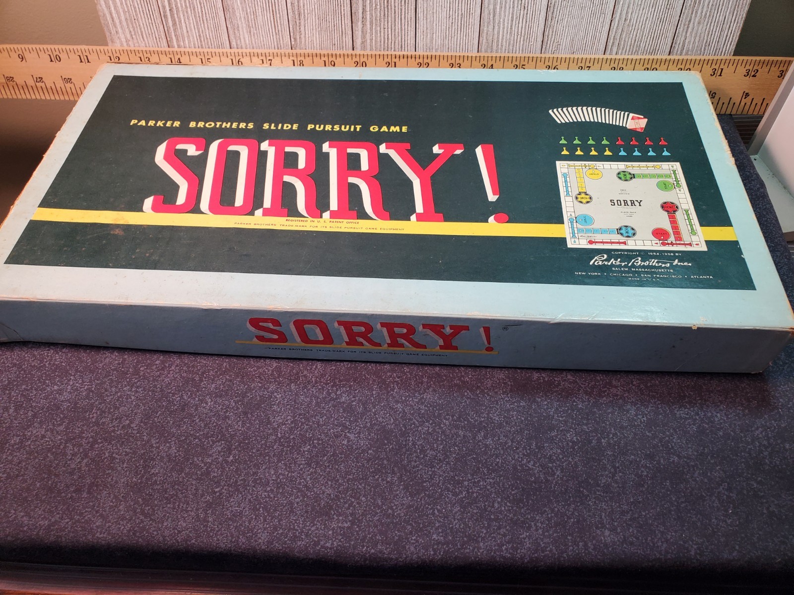 3 Vtg 1950’s & 60’s Parker Bros. Board Games. Monopoly, Sorry, Risk. With Instr.