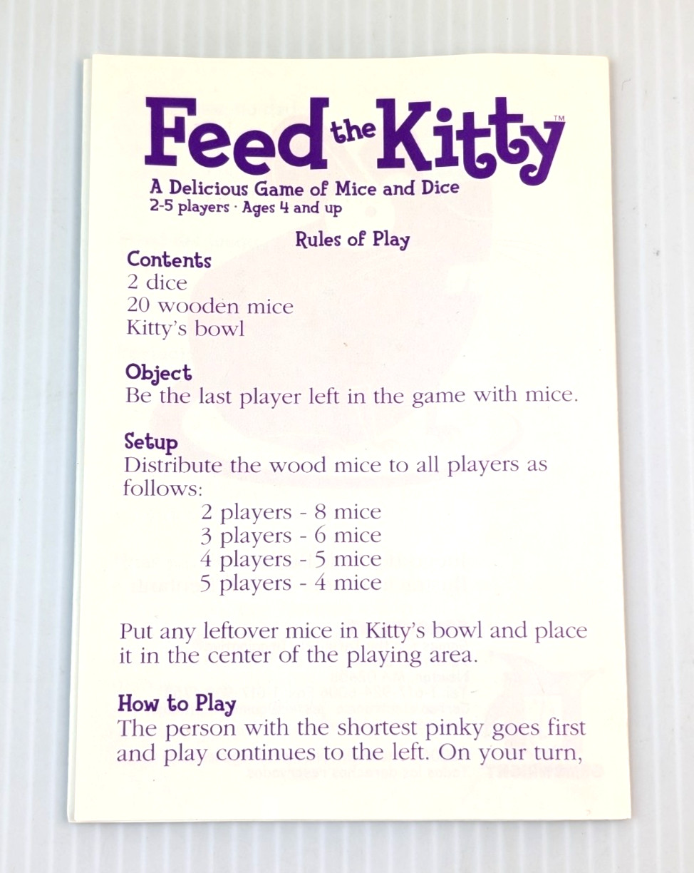 Feed the Kitty Game 100% COMPLETE Gamewright 2017 Children’s Kids Wooden