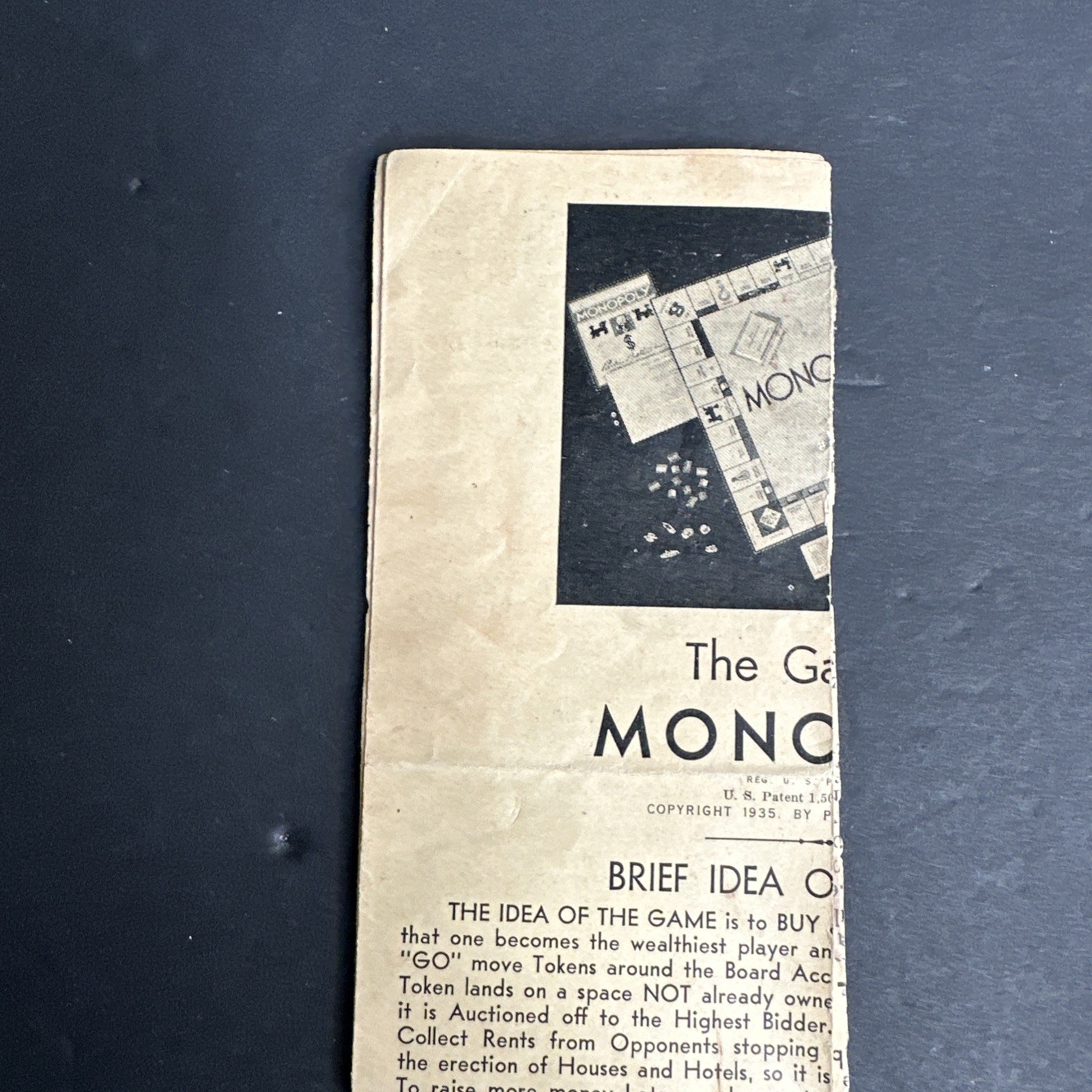 1935 Monopoly Trade-Mark Vintage Original Rules Directions Instructions READ